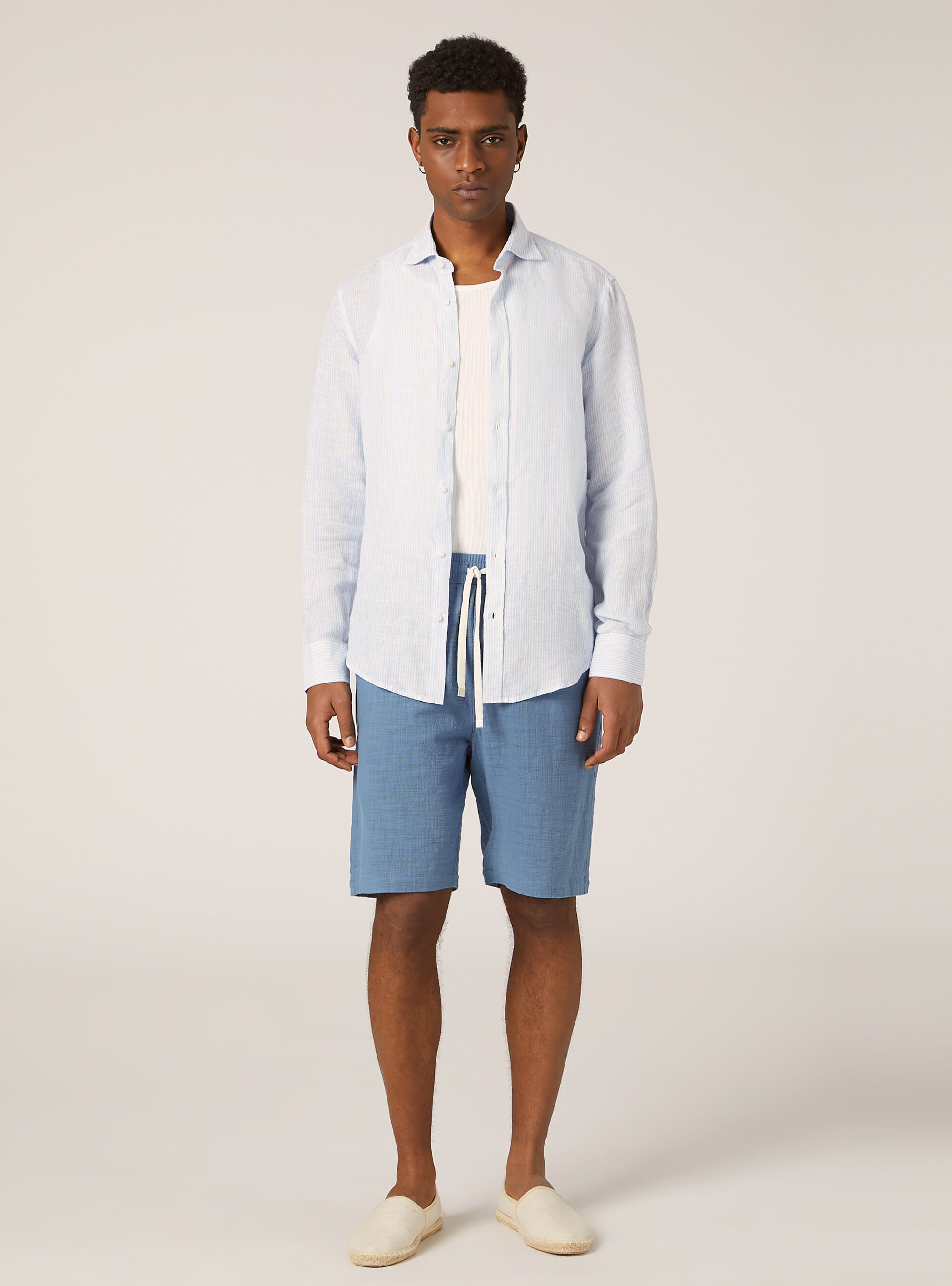 【AAKE】 NEEDS COTTON BERMUDA PT Giorgio Armani & Kith Kylan Bermuda Short - Gravel