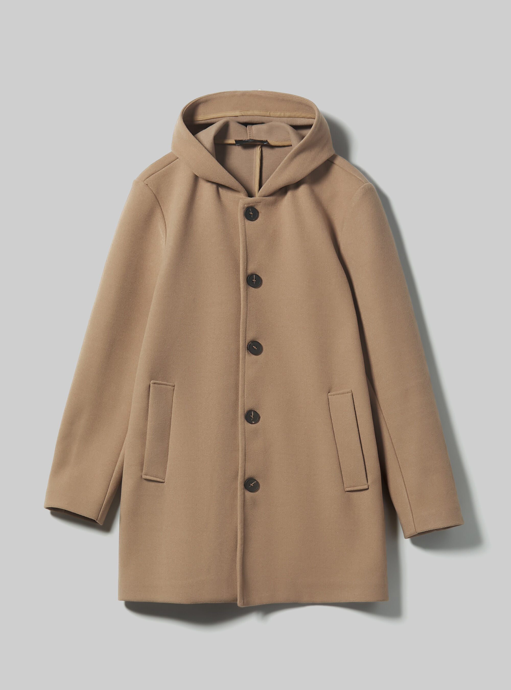 Hooded fabric coat, BG2 BEIGE MEDIUM