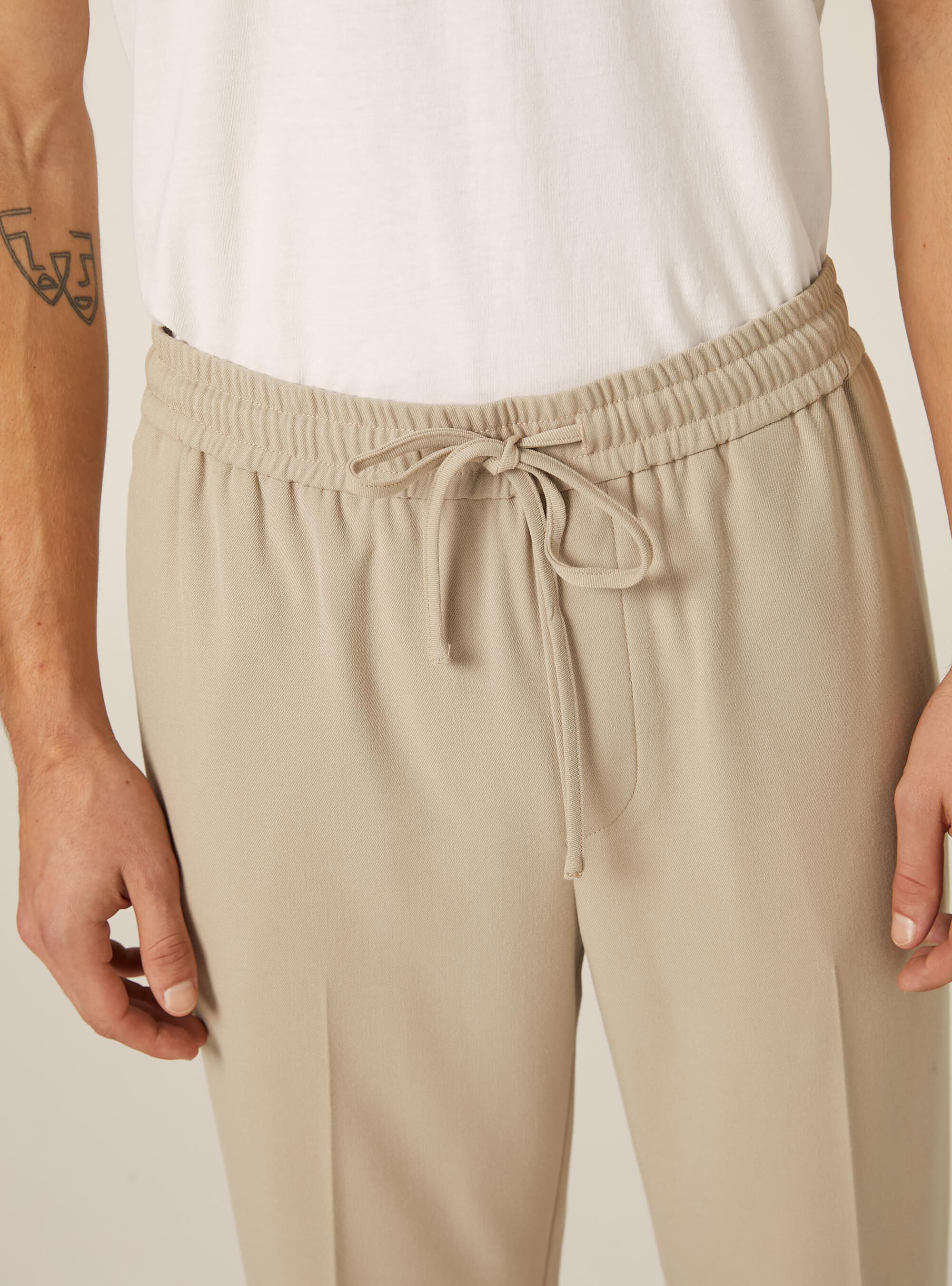 Pantalon jogger en twill, BG1 BEIGE DARK