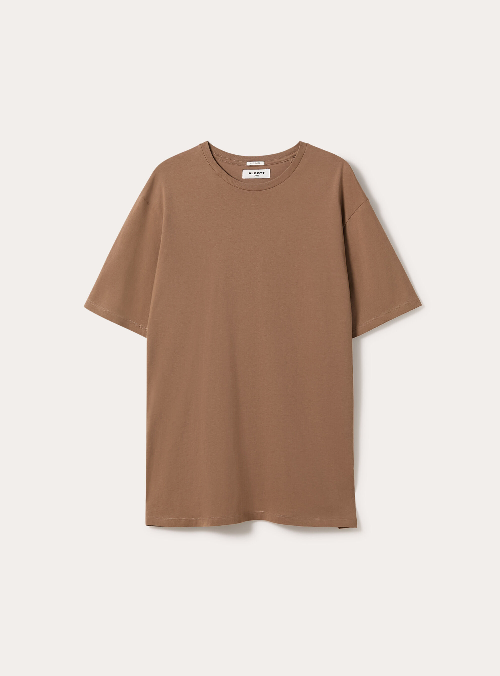 Cotton crew neck T-shirt, BR2 BROWN MEDIUM