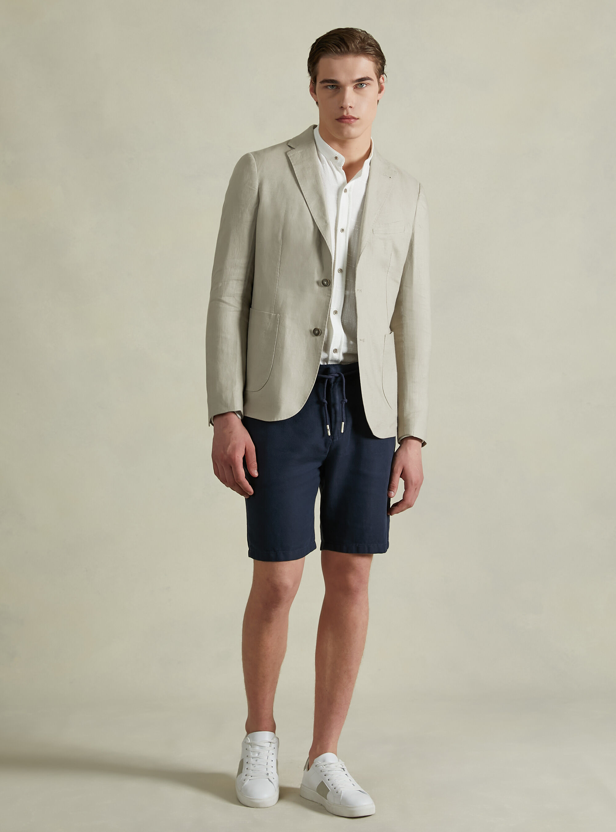Linen shorts discount and jacket