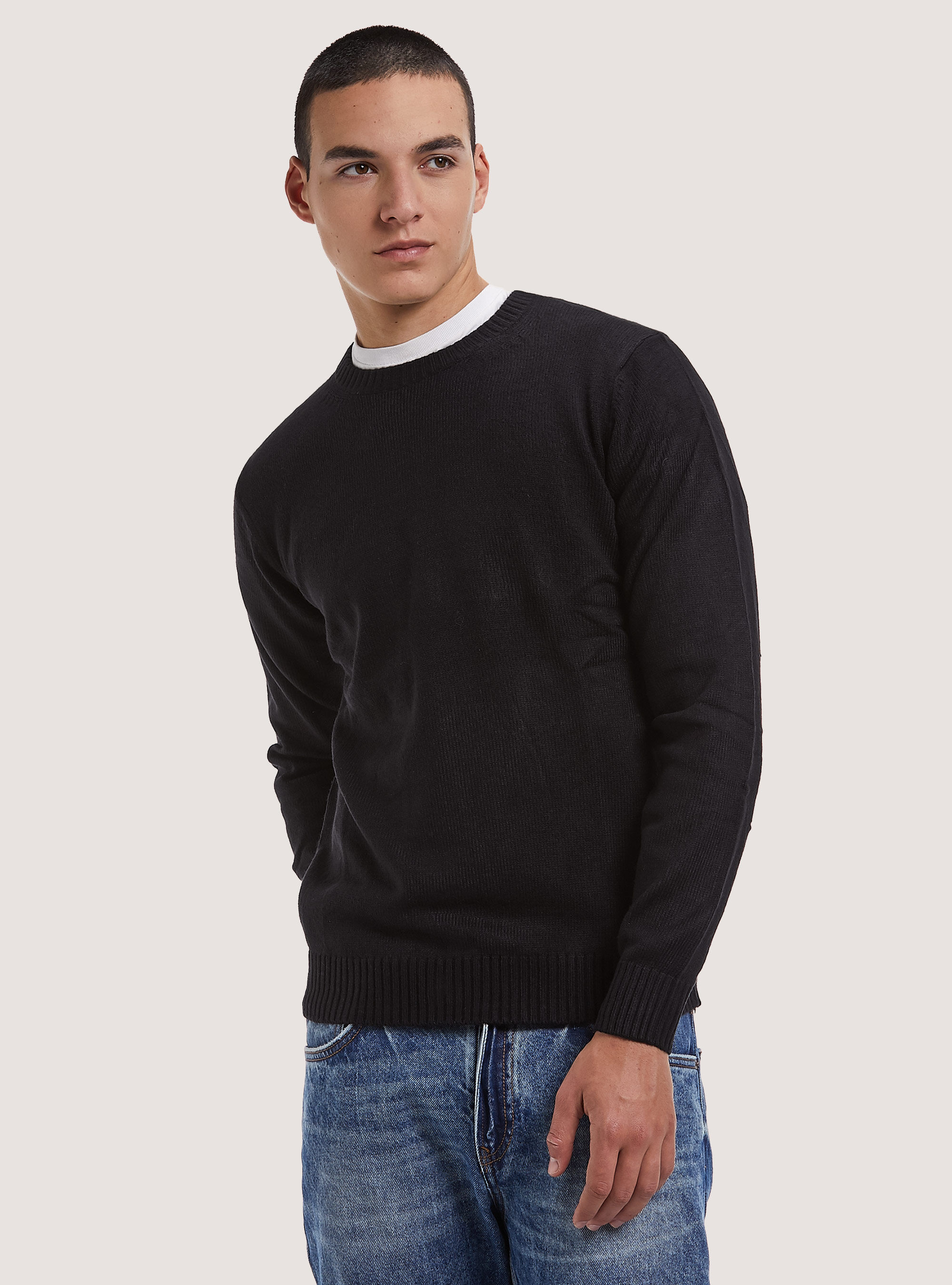 Pullover caldo effetto cachemire, BK1 BLACK