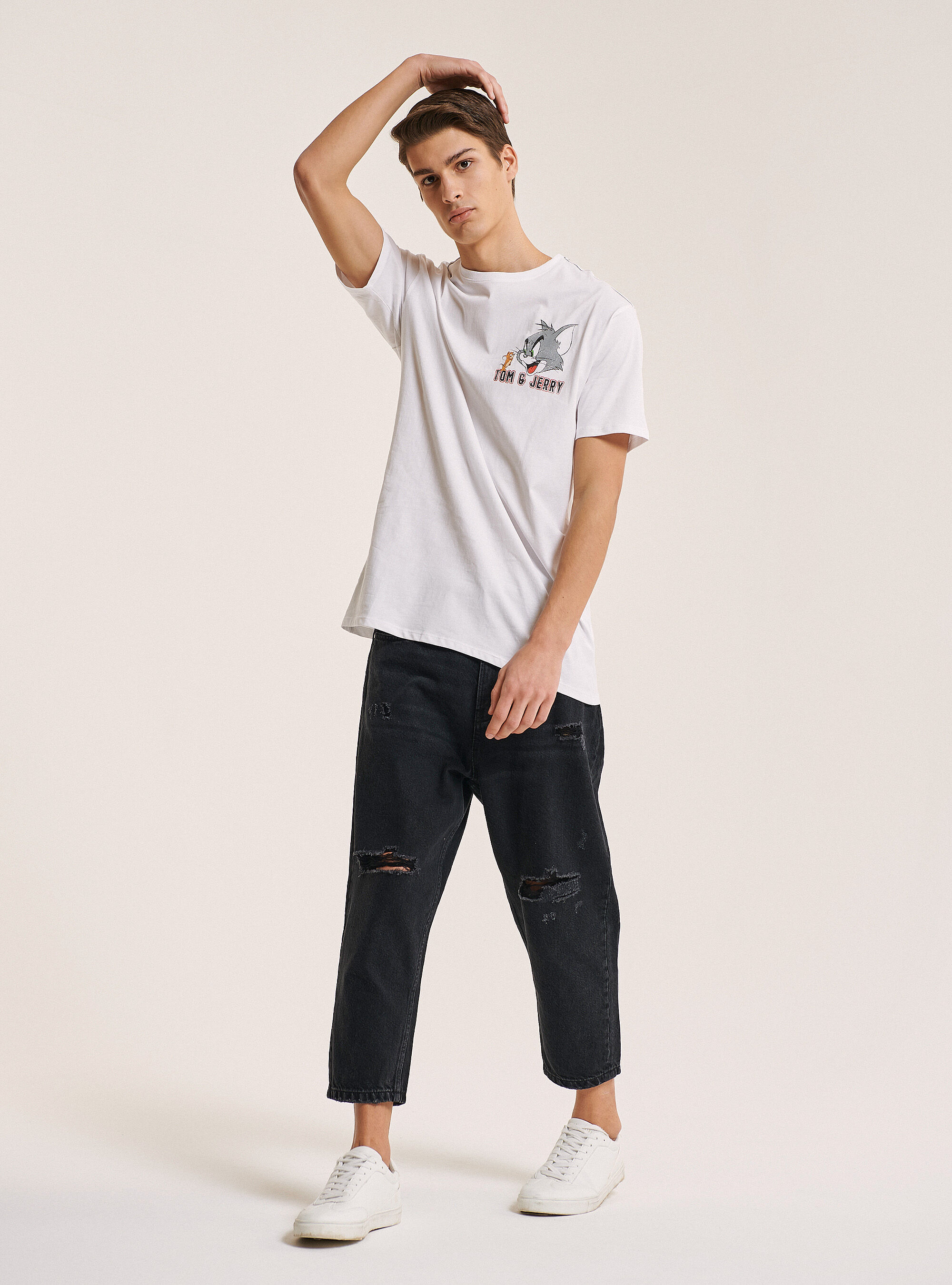 Tom & Jerry Short Sleeve Black Button Up Shirt Turner