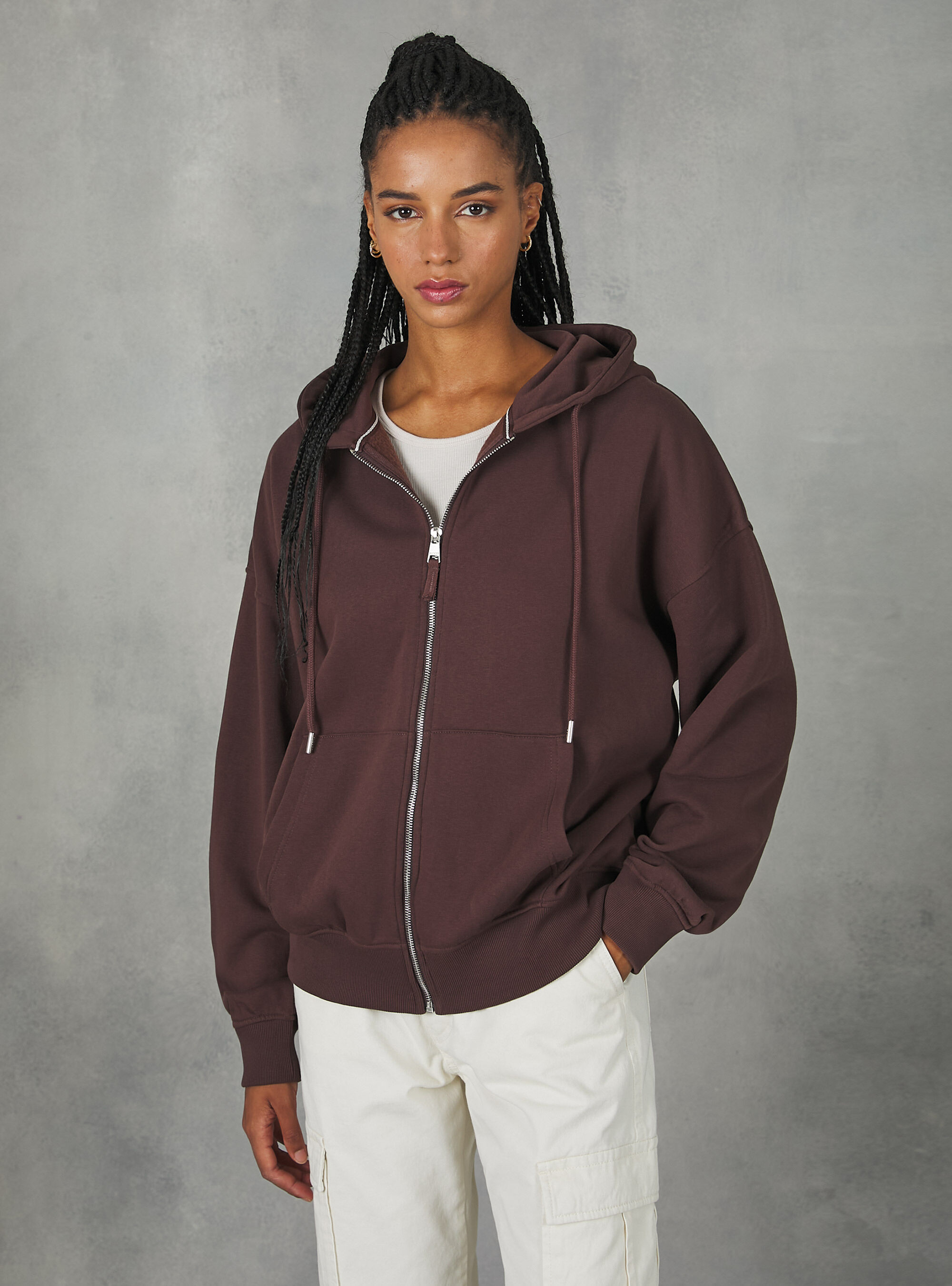 Felpa con zip e cappuccio hot sale