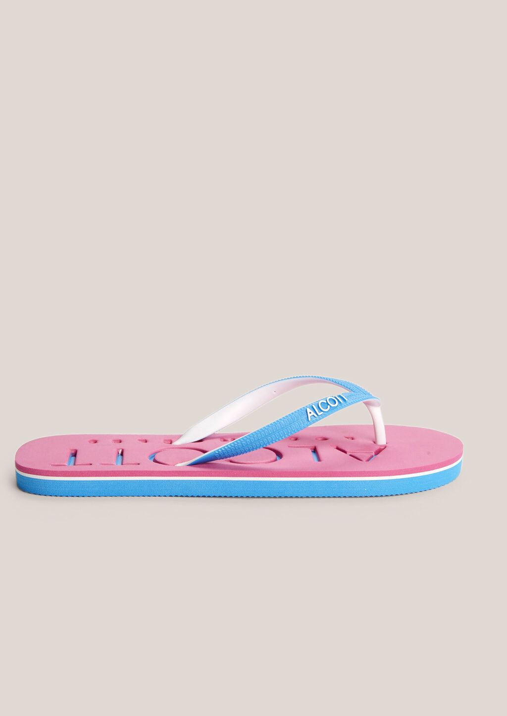 Flip flops with logo, C4444 FUXIA