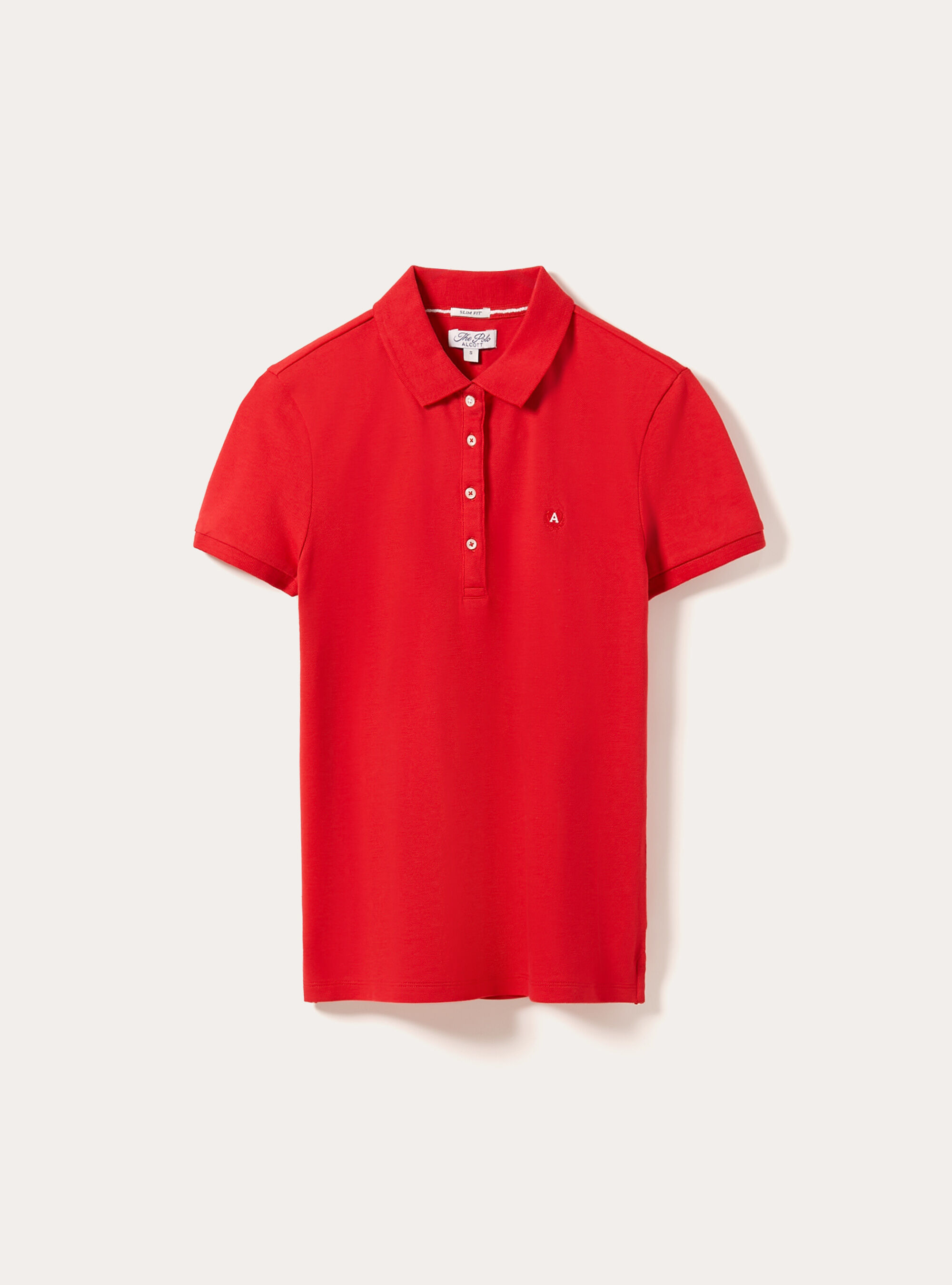 Polo en coton piqu&eacute; avec broderie, RD2 RED MEDIUM