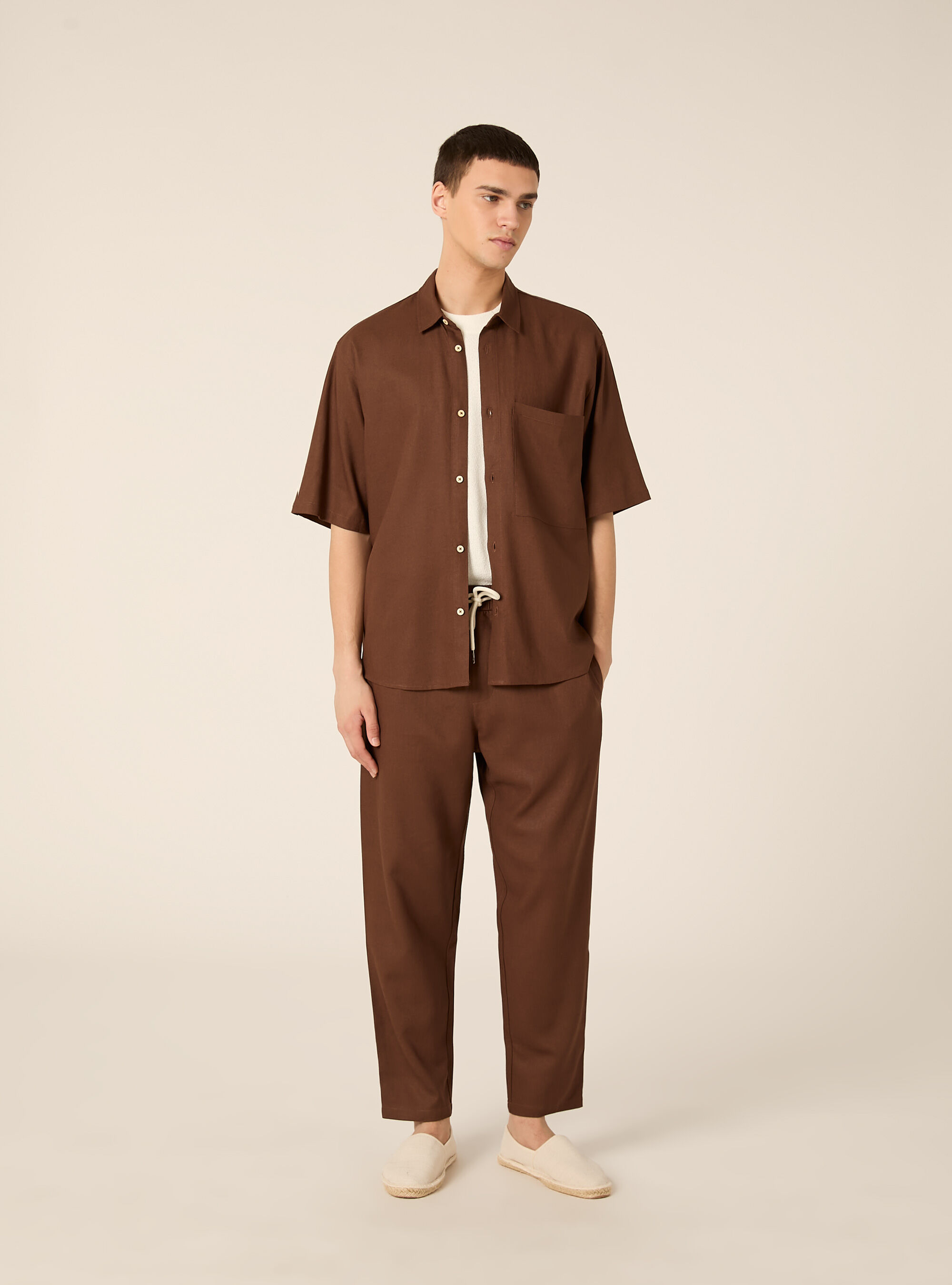 Pantalaccio in misto lino  con coulisse in vita