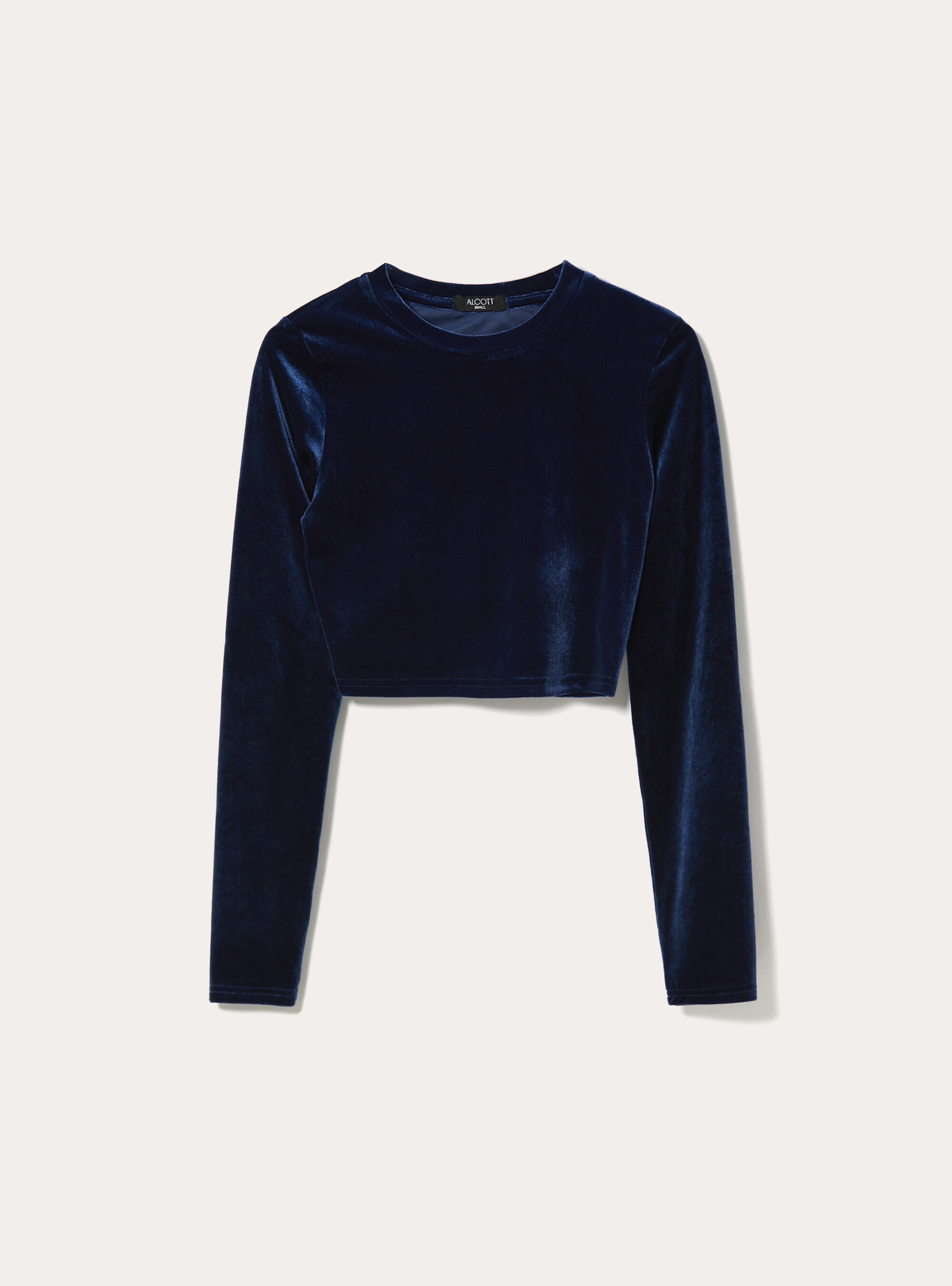 Maglia cropped in velluto, RY2 ROYALE MEDIUM