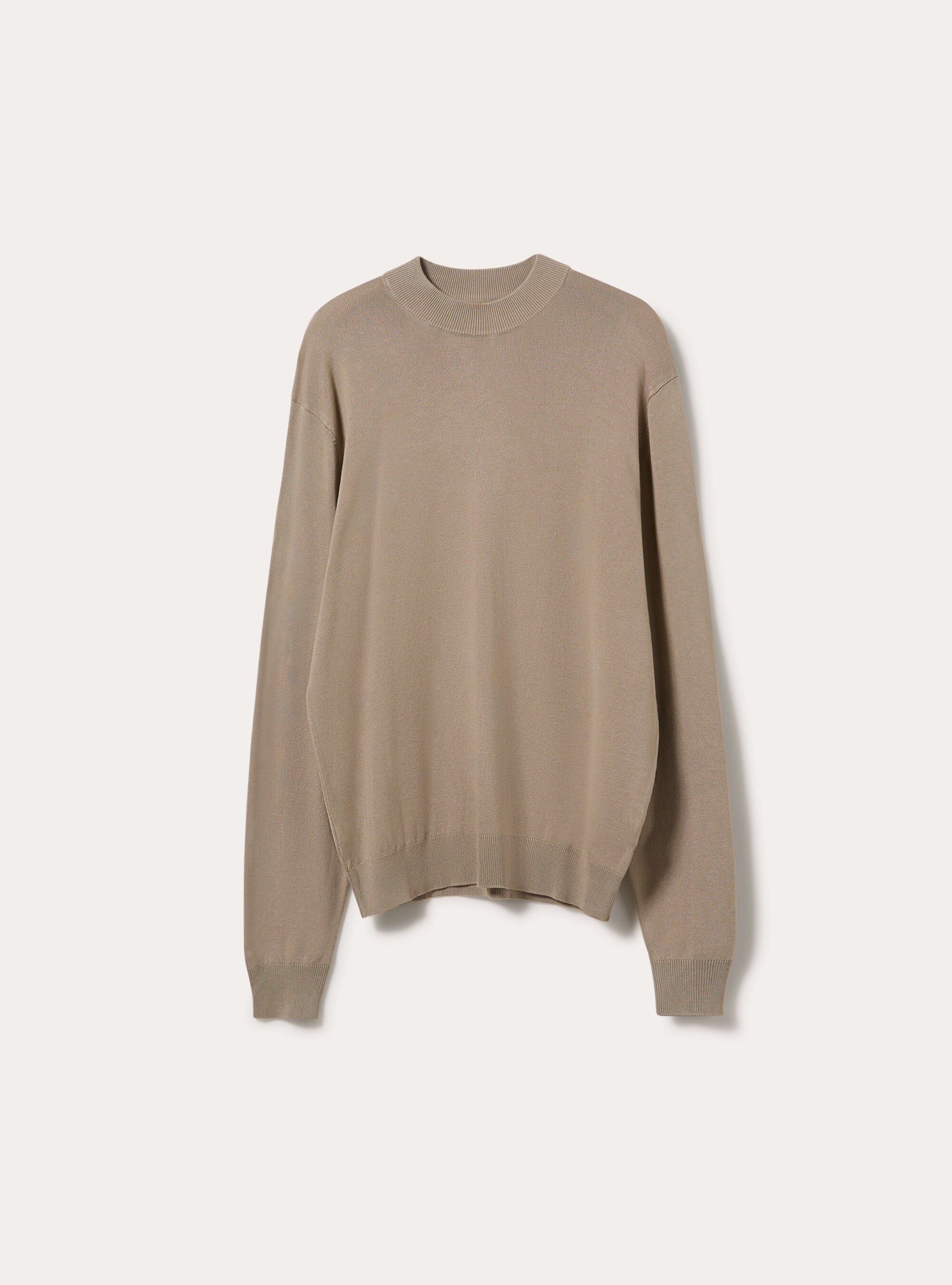 Maglia mezzocollo rasata, BEIGE MEDIO