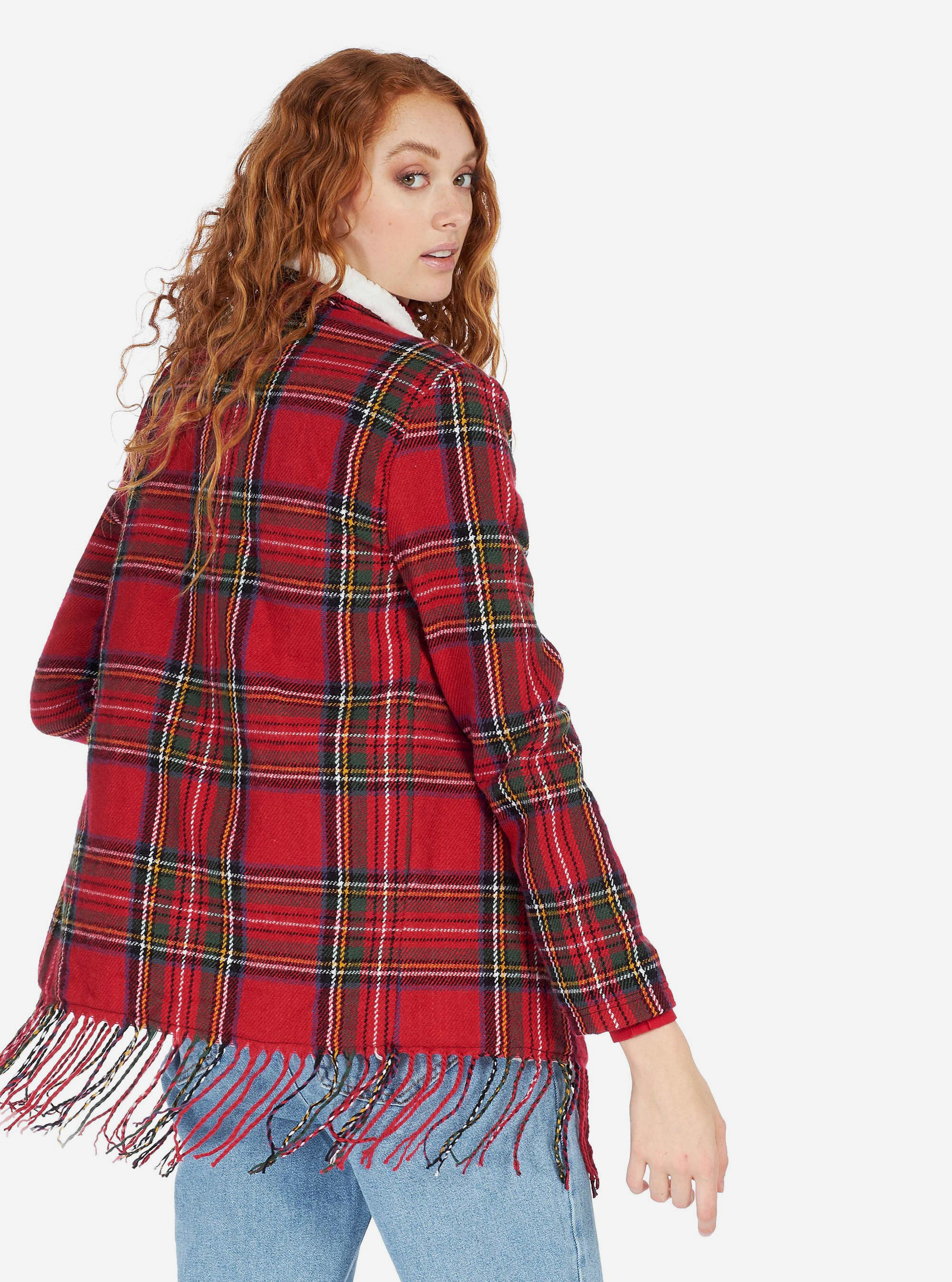 JACKET WITH FRINGES, RED