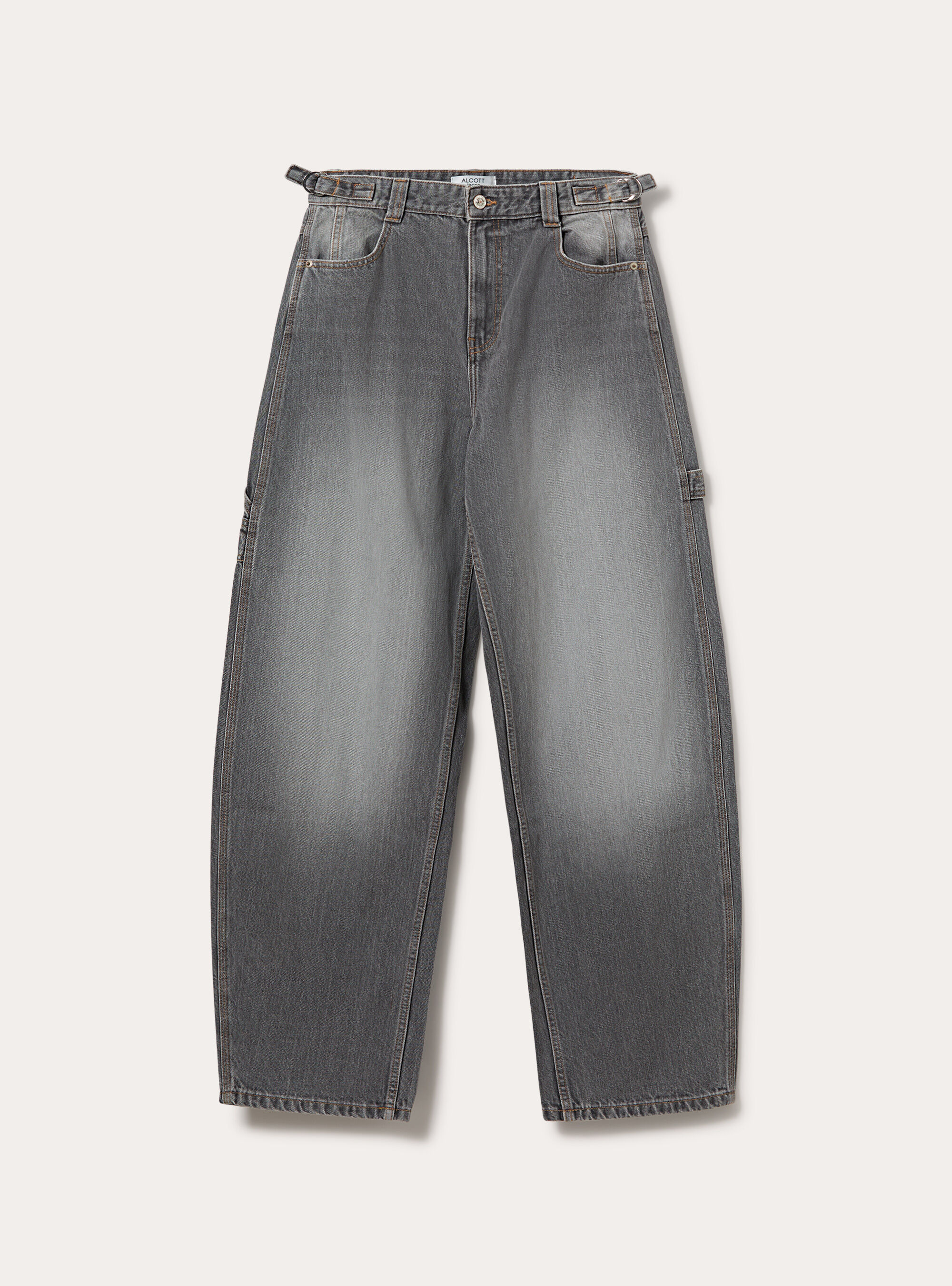 Jeans balloon carpenter con vita regolabile, D00G GREY