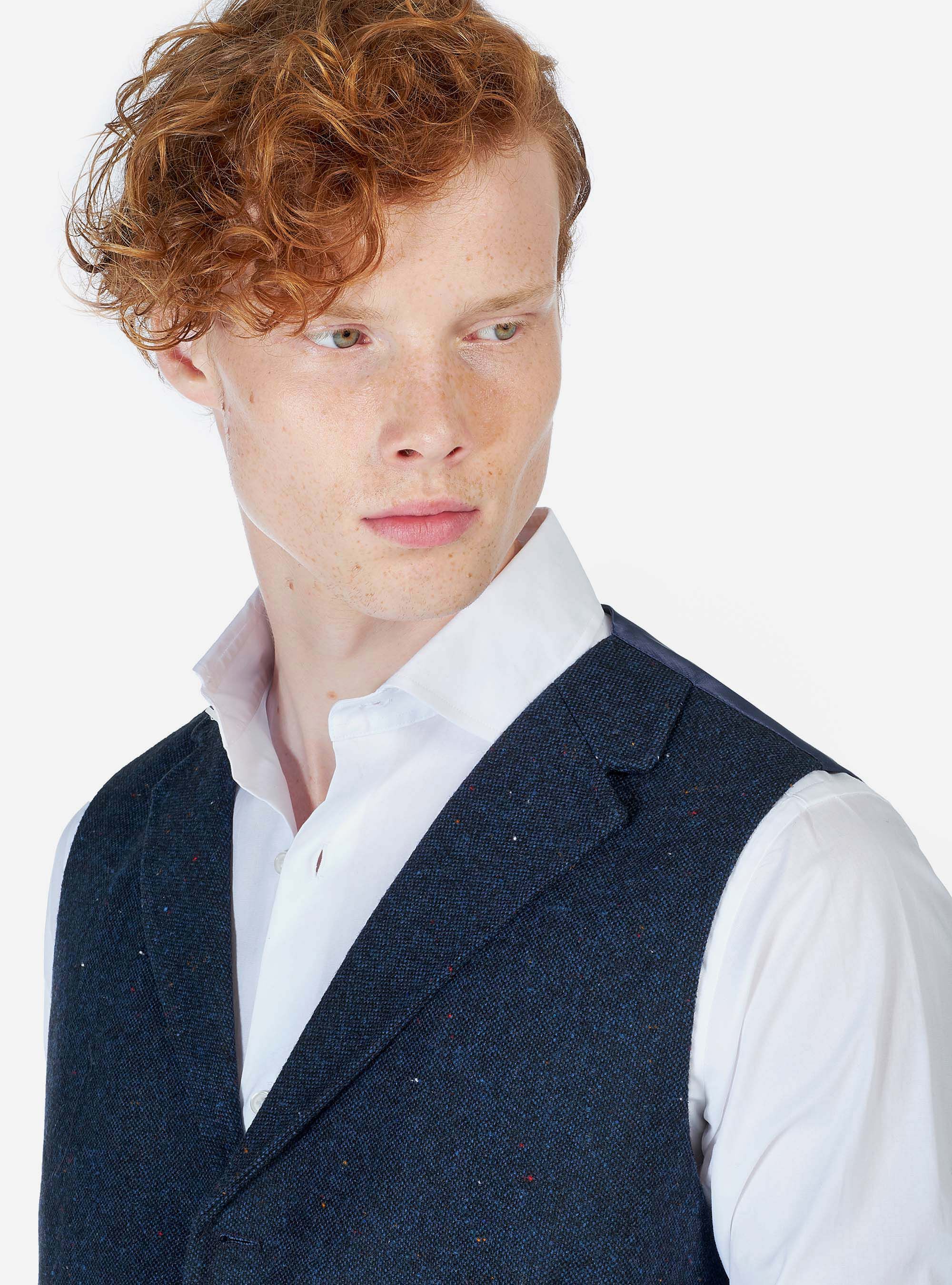 Gilet in tessuto boucle, BLU