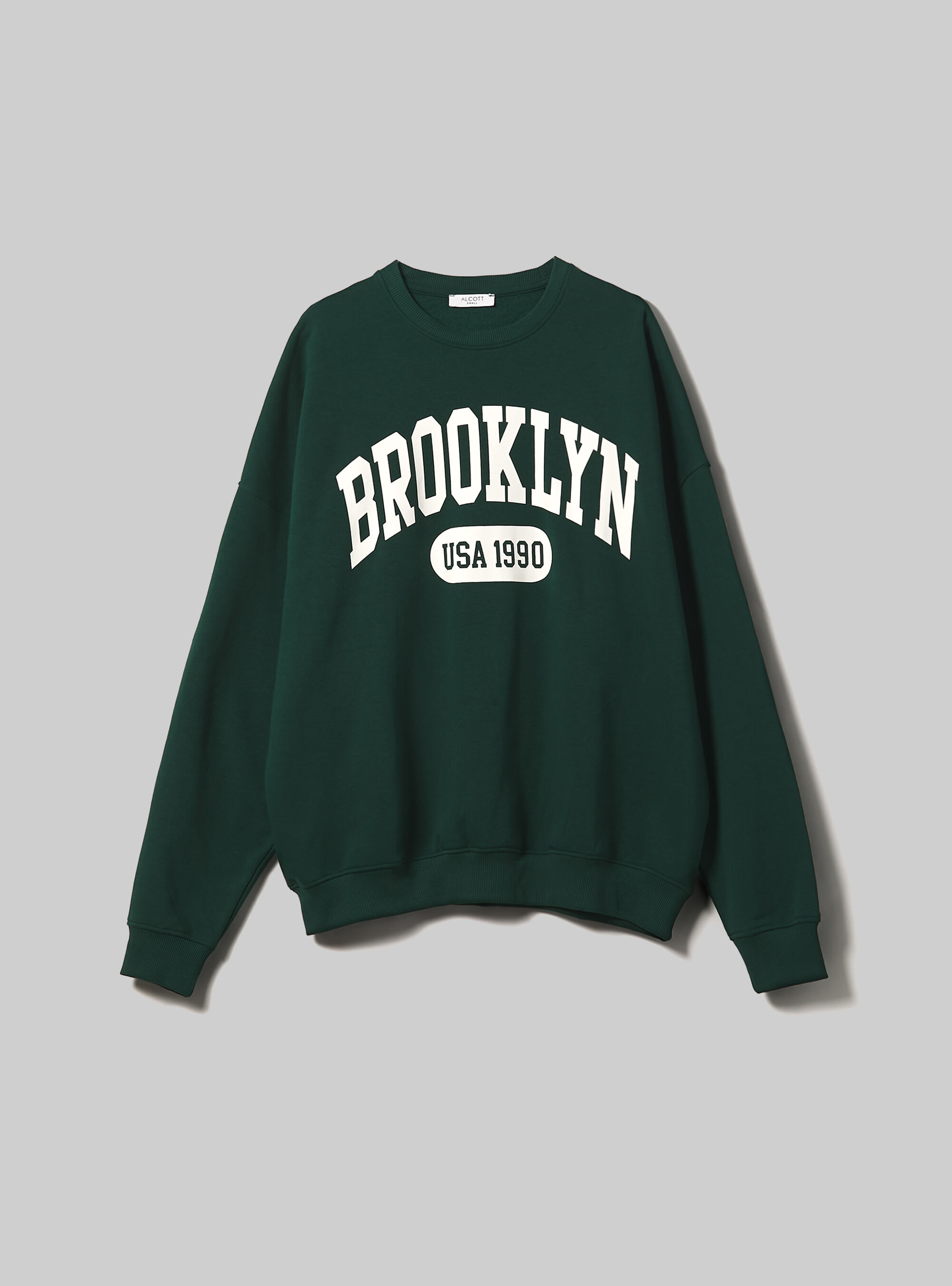 Oversized college crew neck sweatshirt
