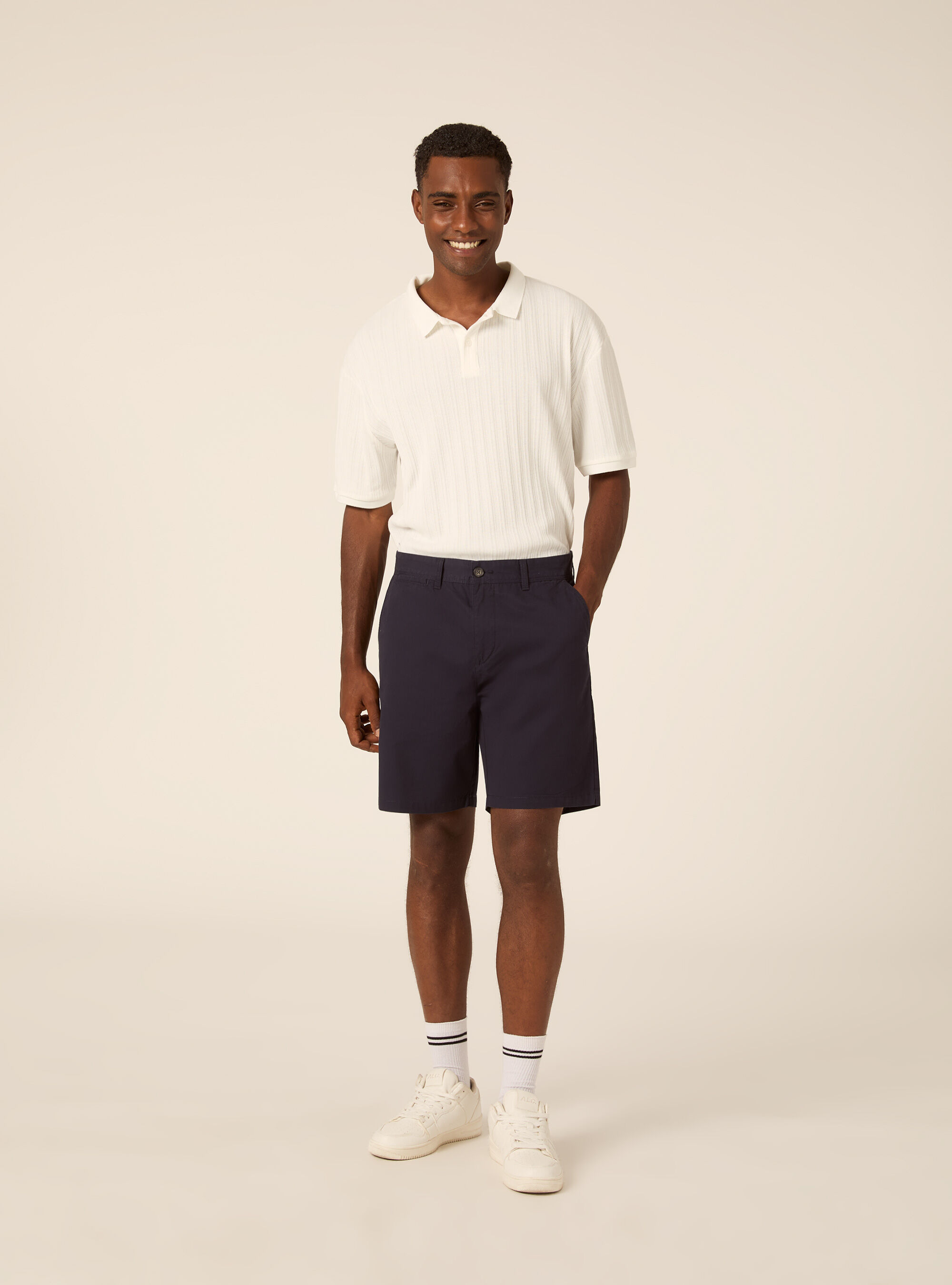Plain Fit Twill Bermuda Shorts