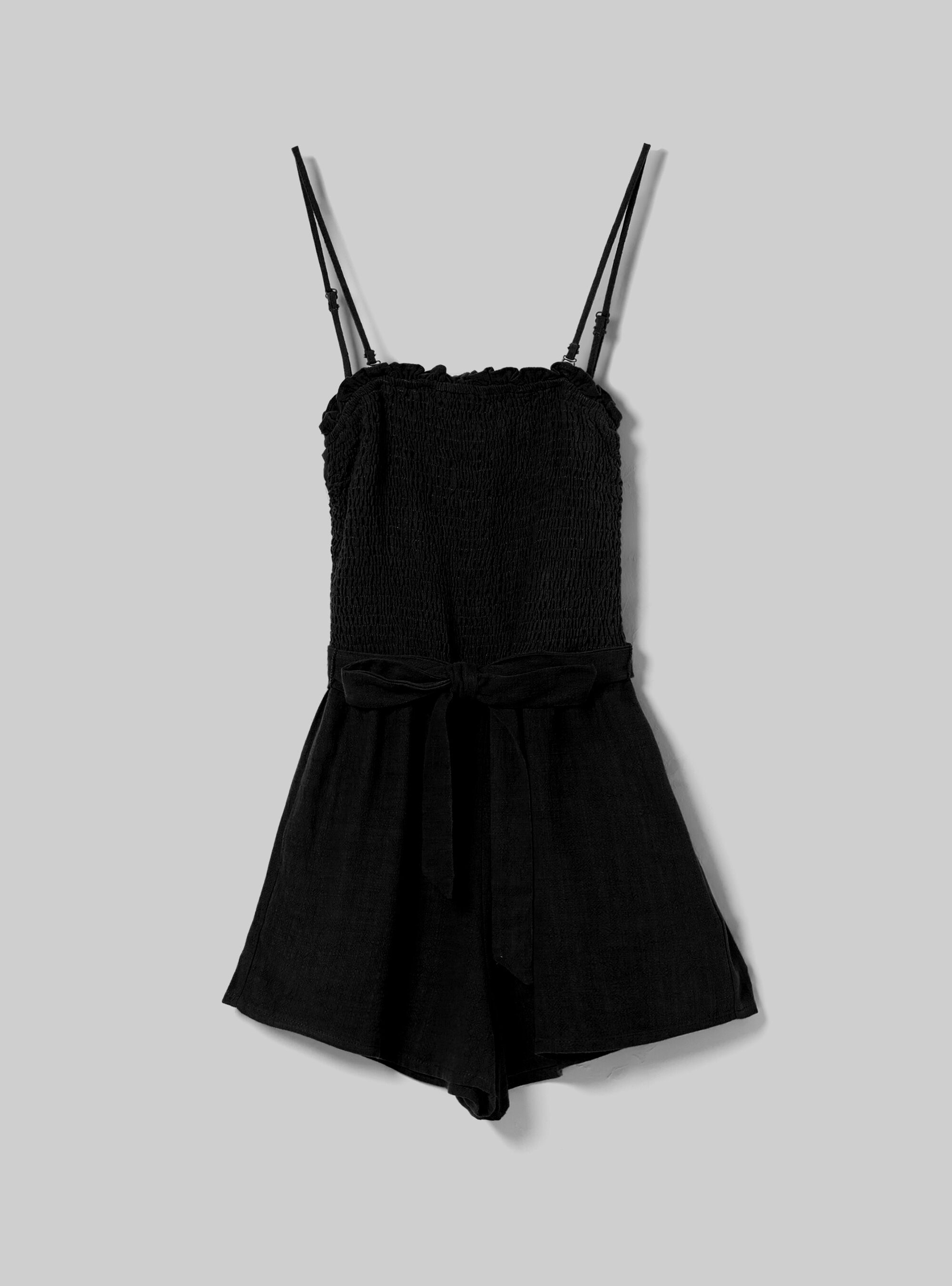 Linen blend short jumpsuit