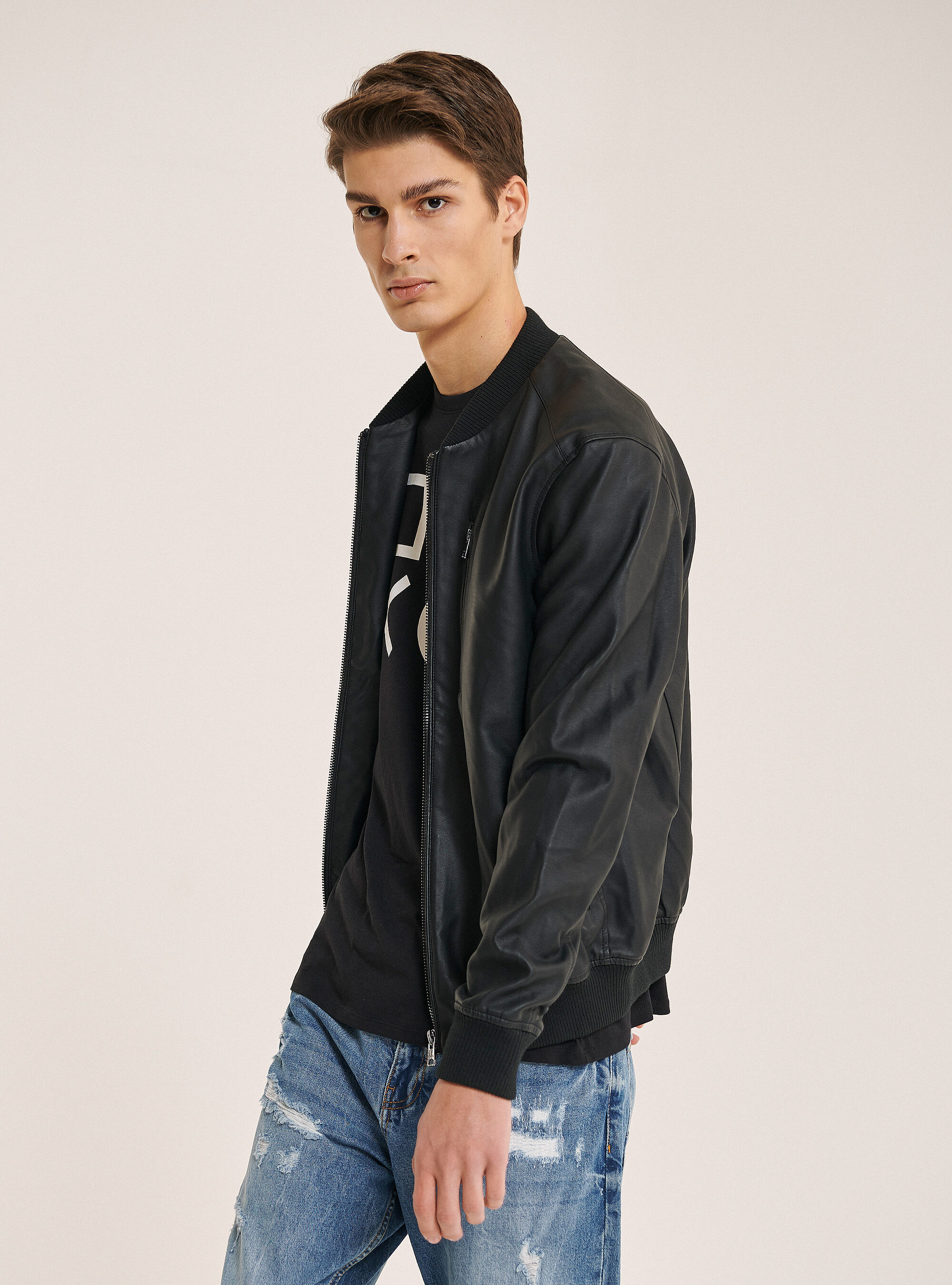 Veste store effet cuir