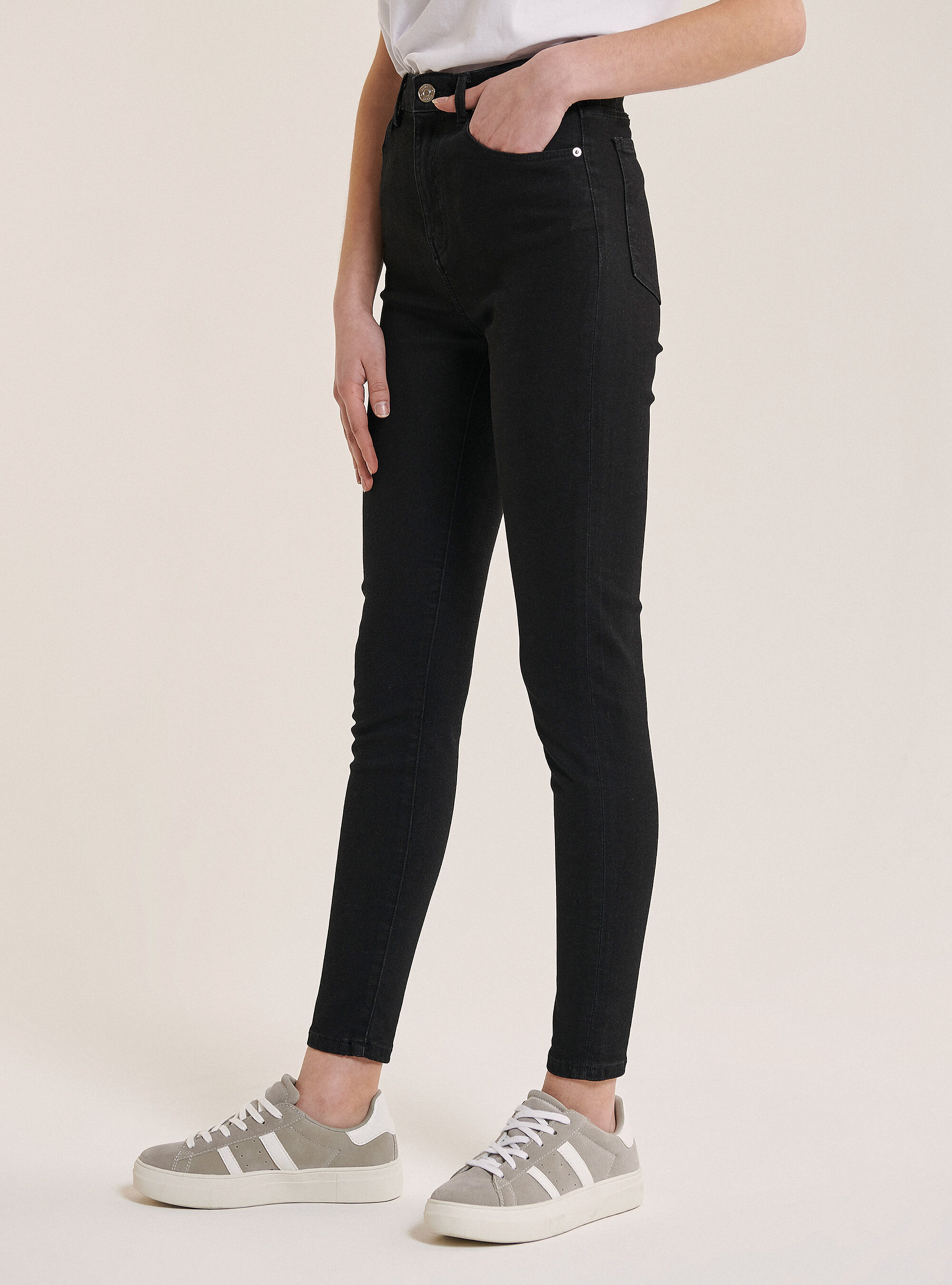 Jeans super hight waist, BLACK