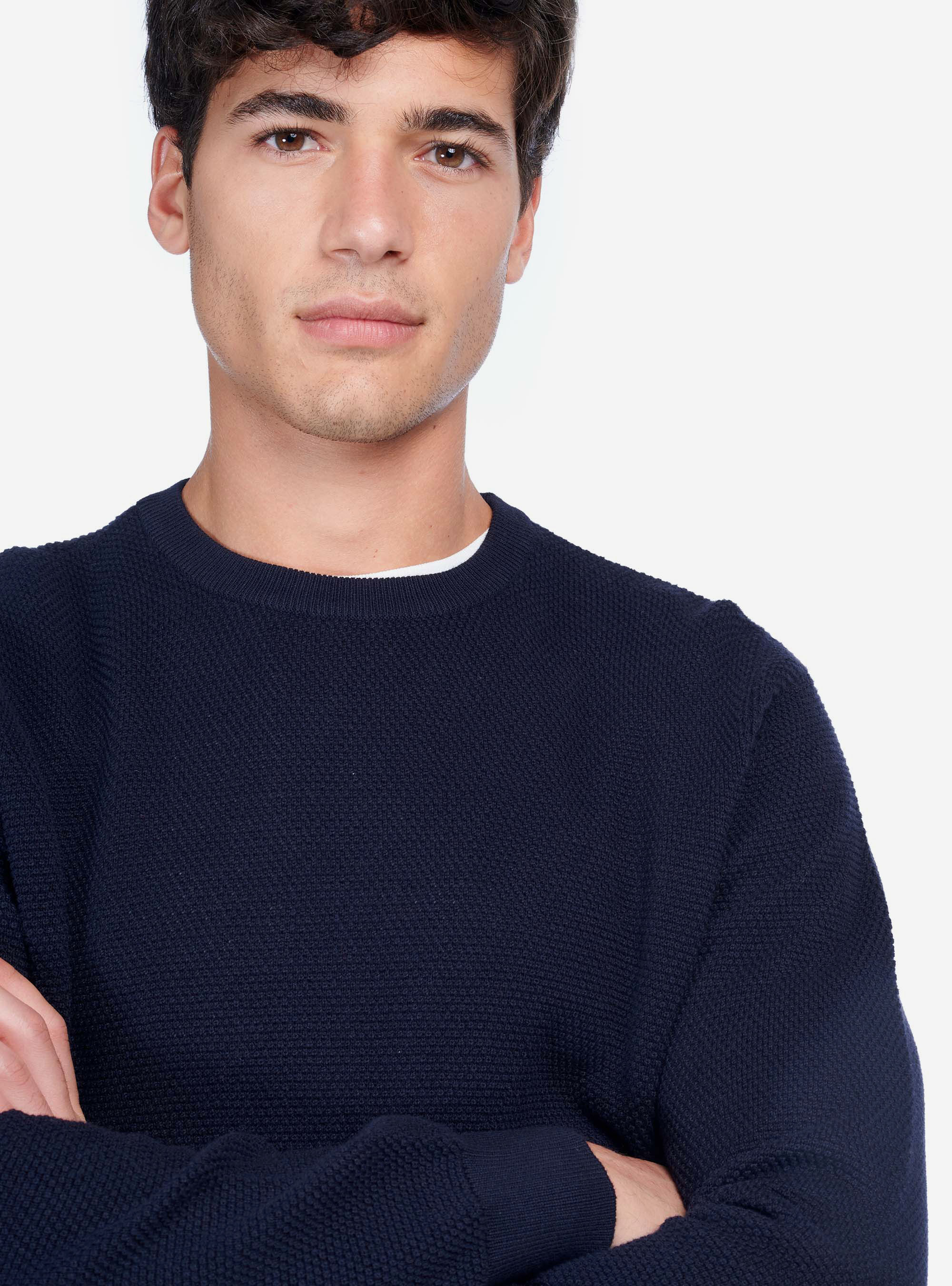 JERSEY CON CORTES, AZUL MARINO