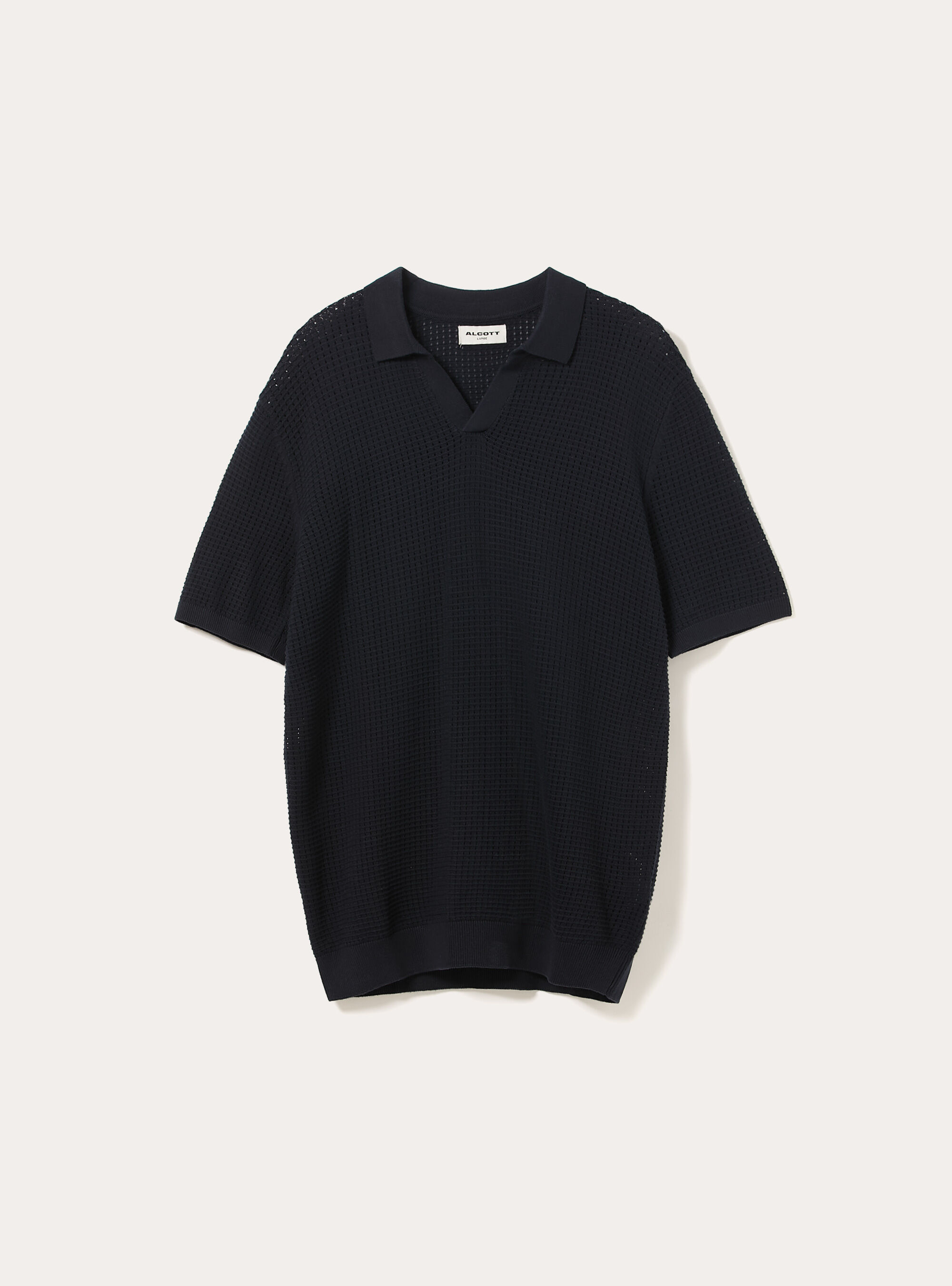 Polo-Shirt aus durchbrochenem Strick, NA2 NAVY MEDIUM