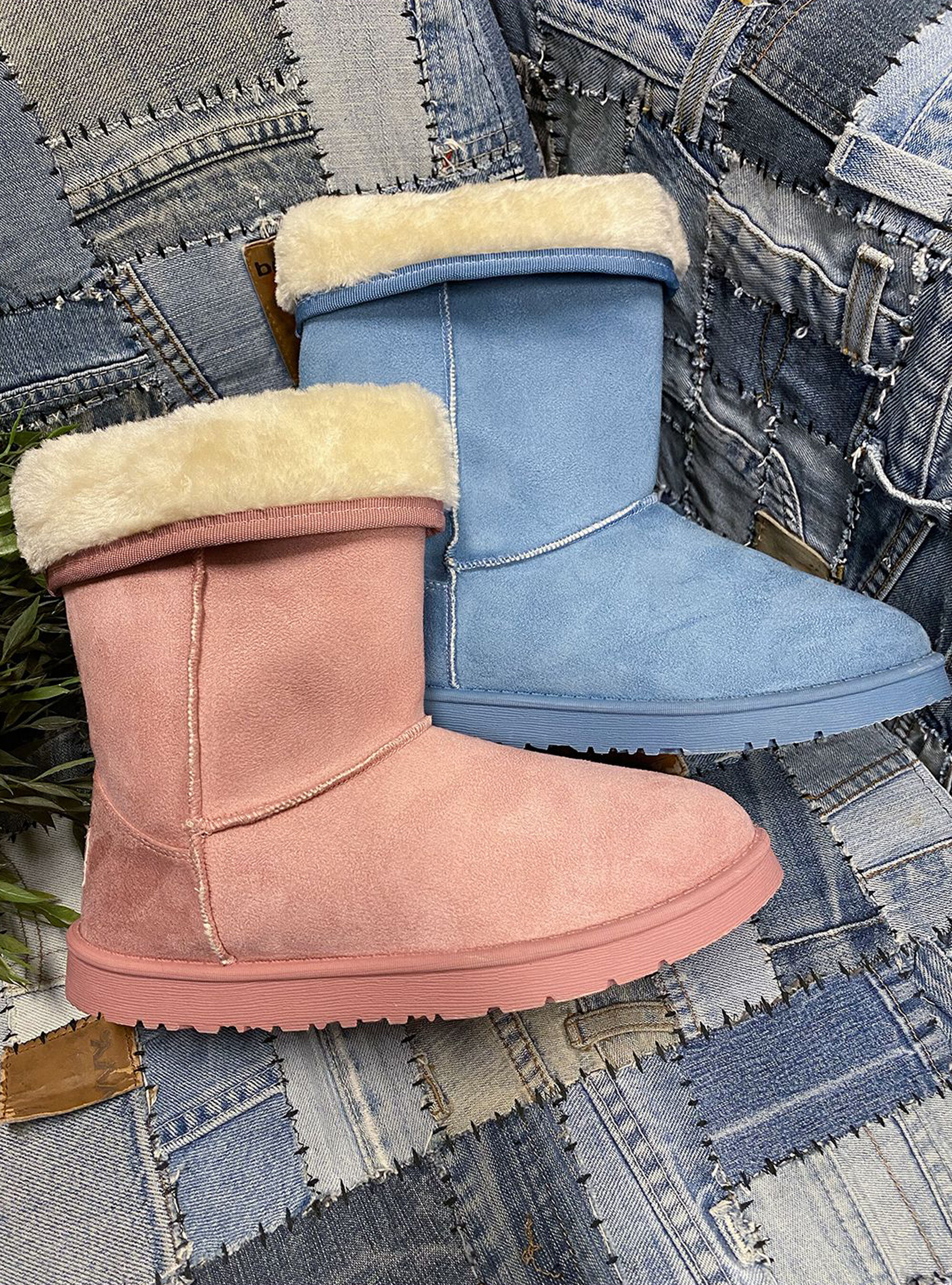 Short boots with fur inside store