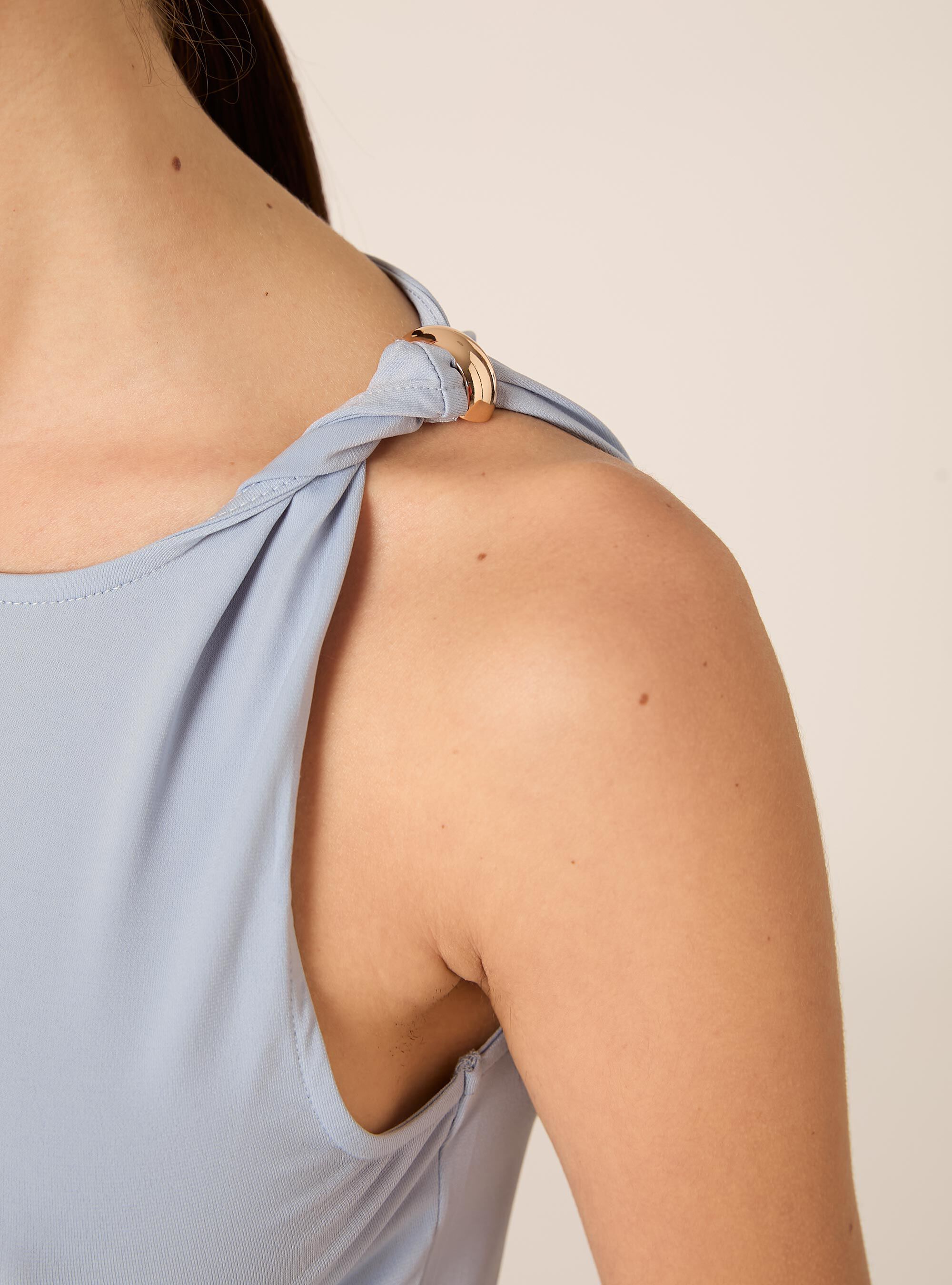 T-shirt monospalla con dettaglio, AZ2 AZURE MEDIUM