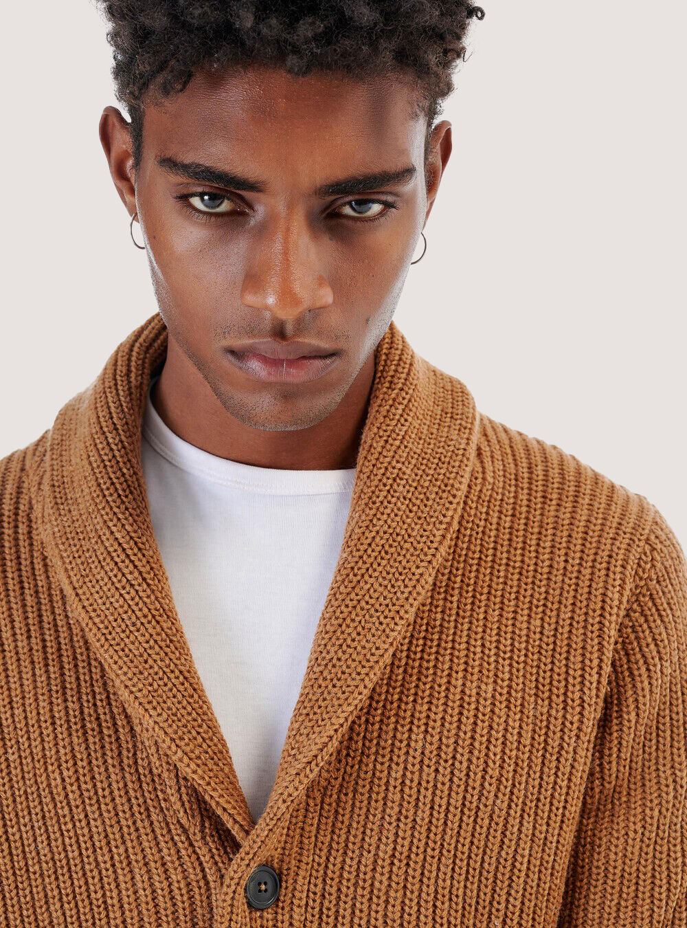 Wool blend cardigan pullover, C5528 CAMEL