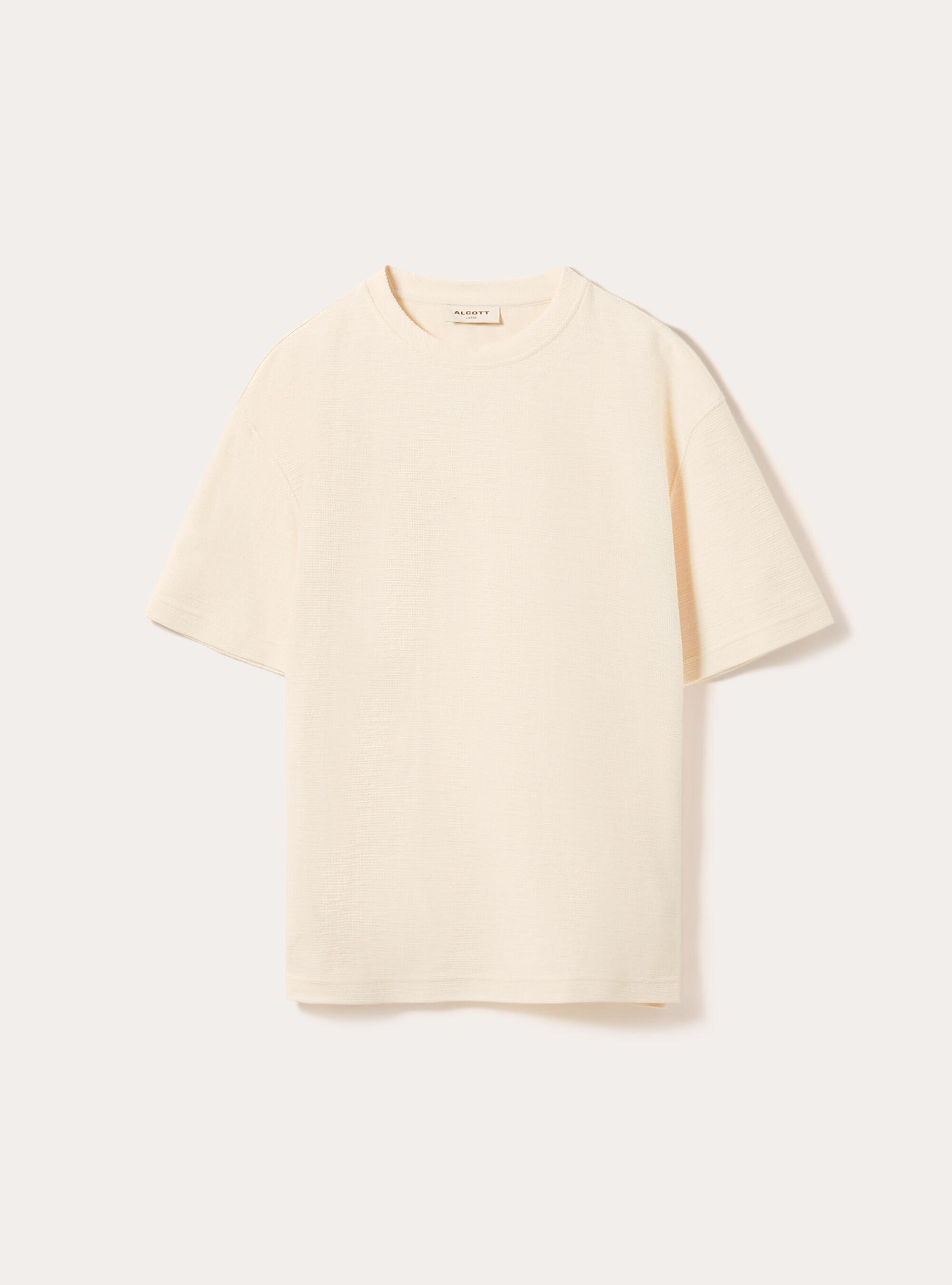 T-shirt en coton &agrave; texture oversize, WH2 WHITE