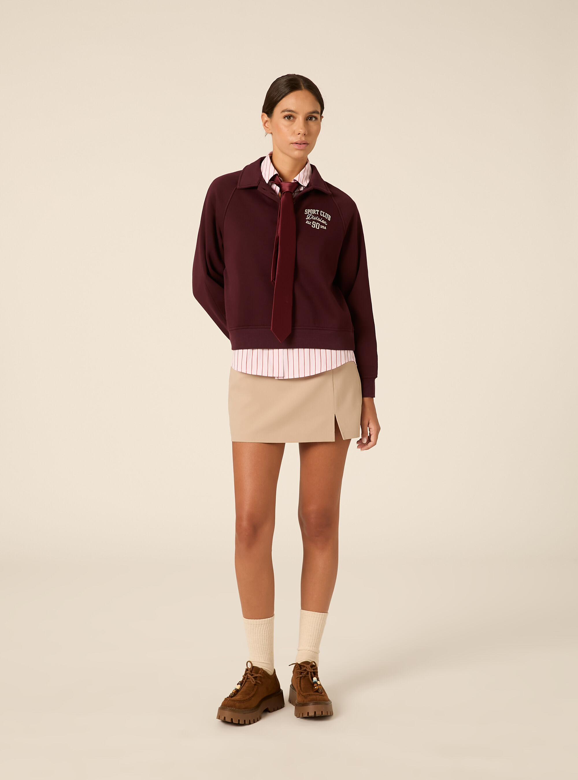 Felpa polo raglan con ricamo