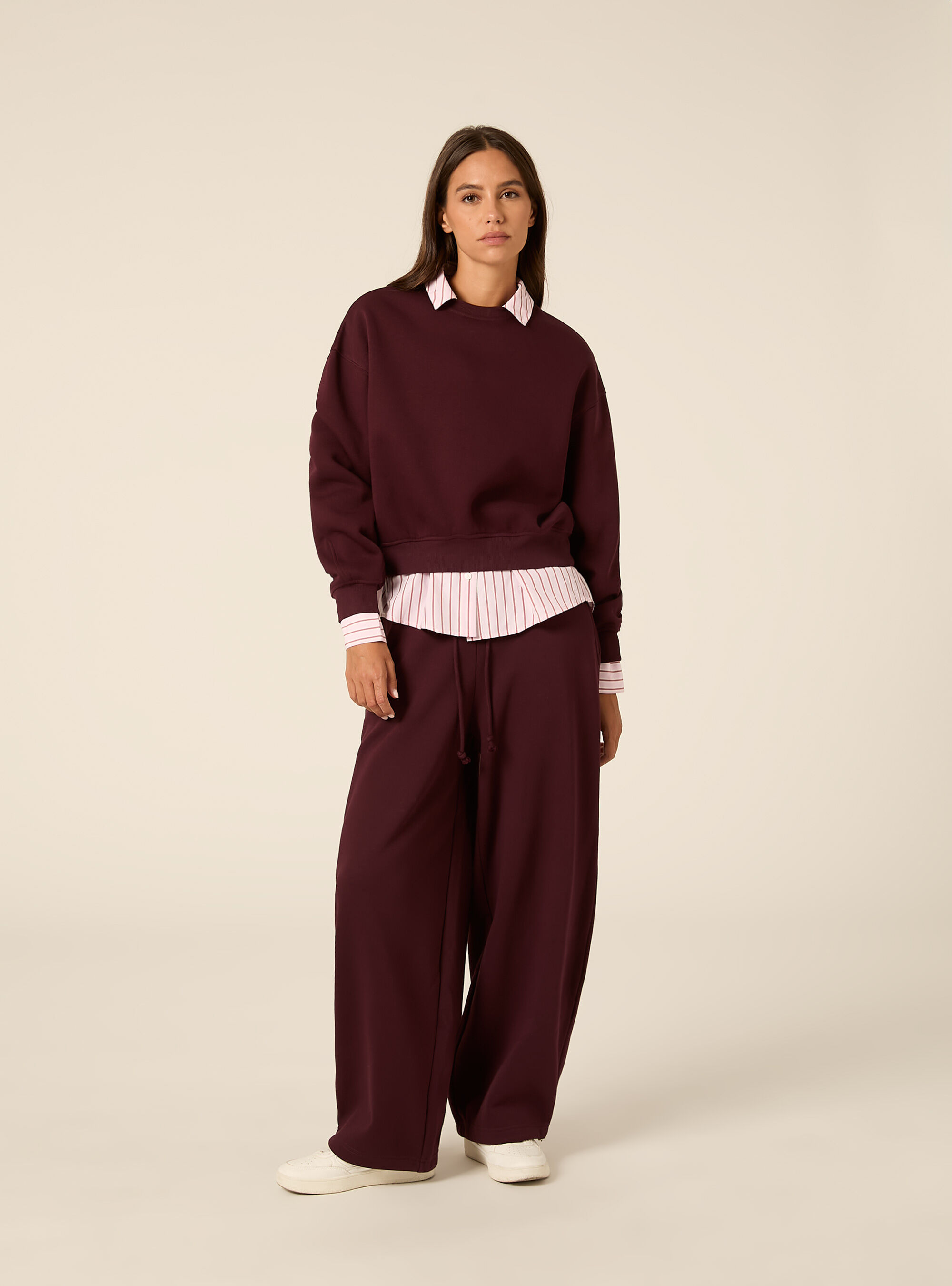 Felpa girocollo, BO1 BORDEAUX DARK