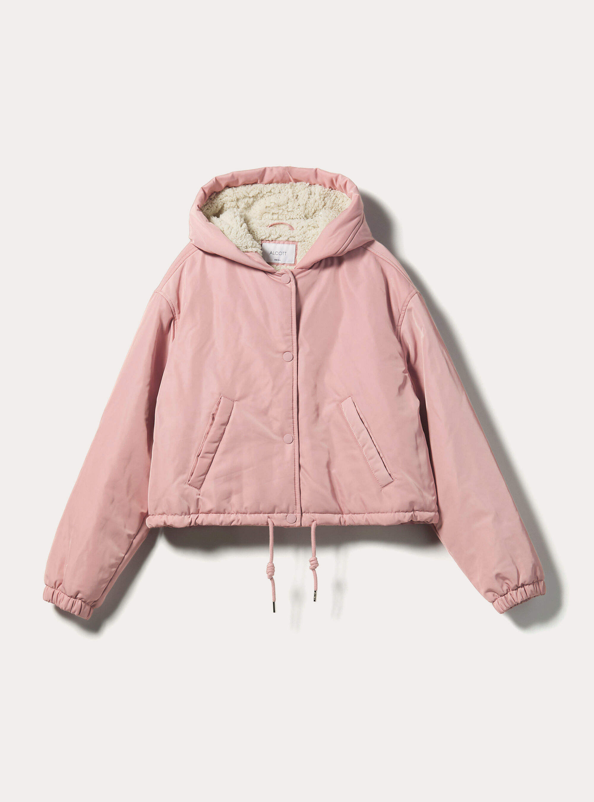 Cropped jacket with teddy lining, PK3 PINK LIGHT