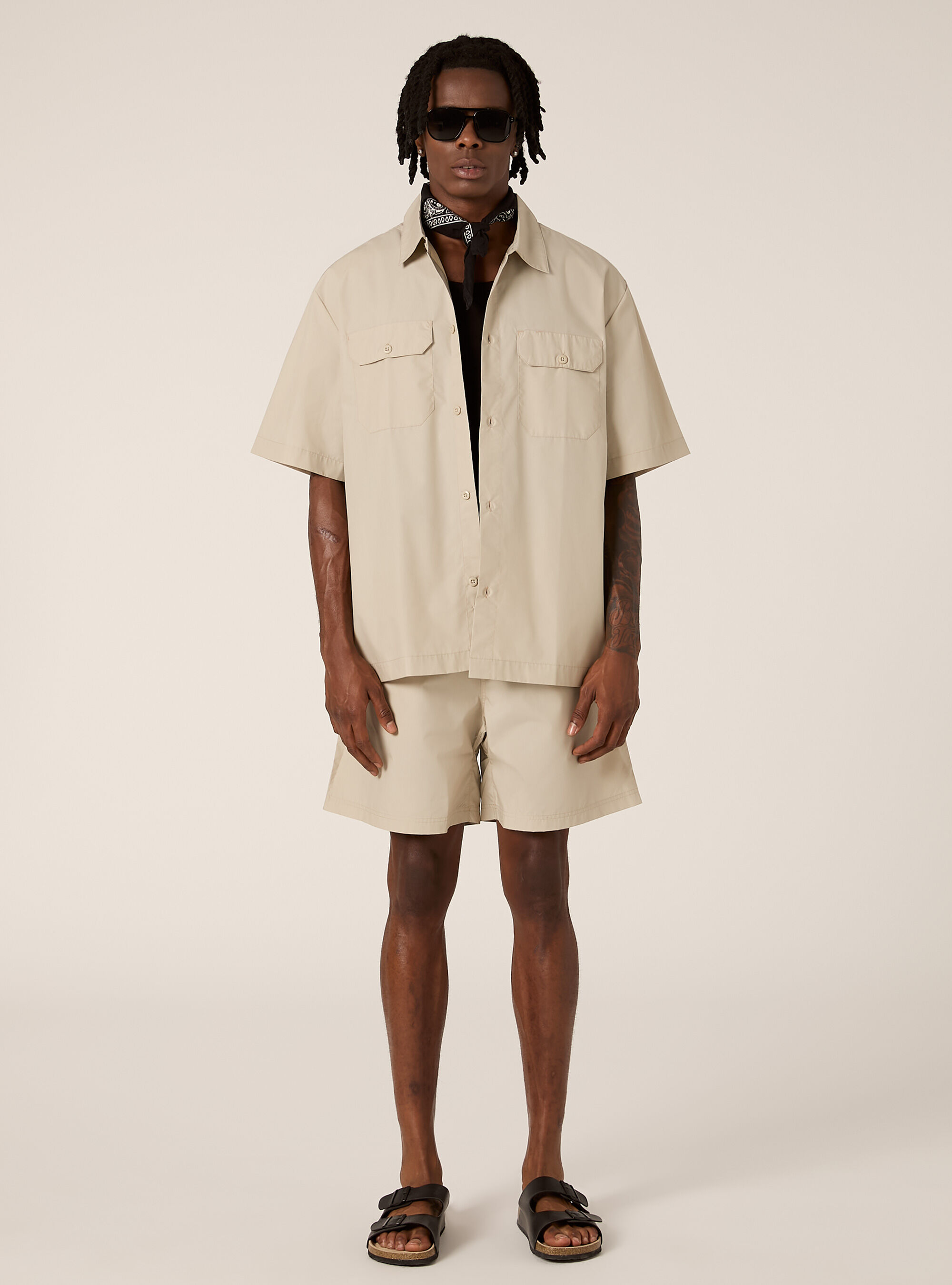 Boxy Fit Poplin Bermuda Shorts, BG2 BEIGE MEDIUM