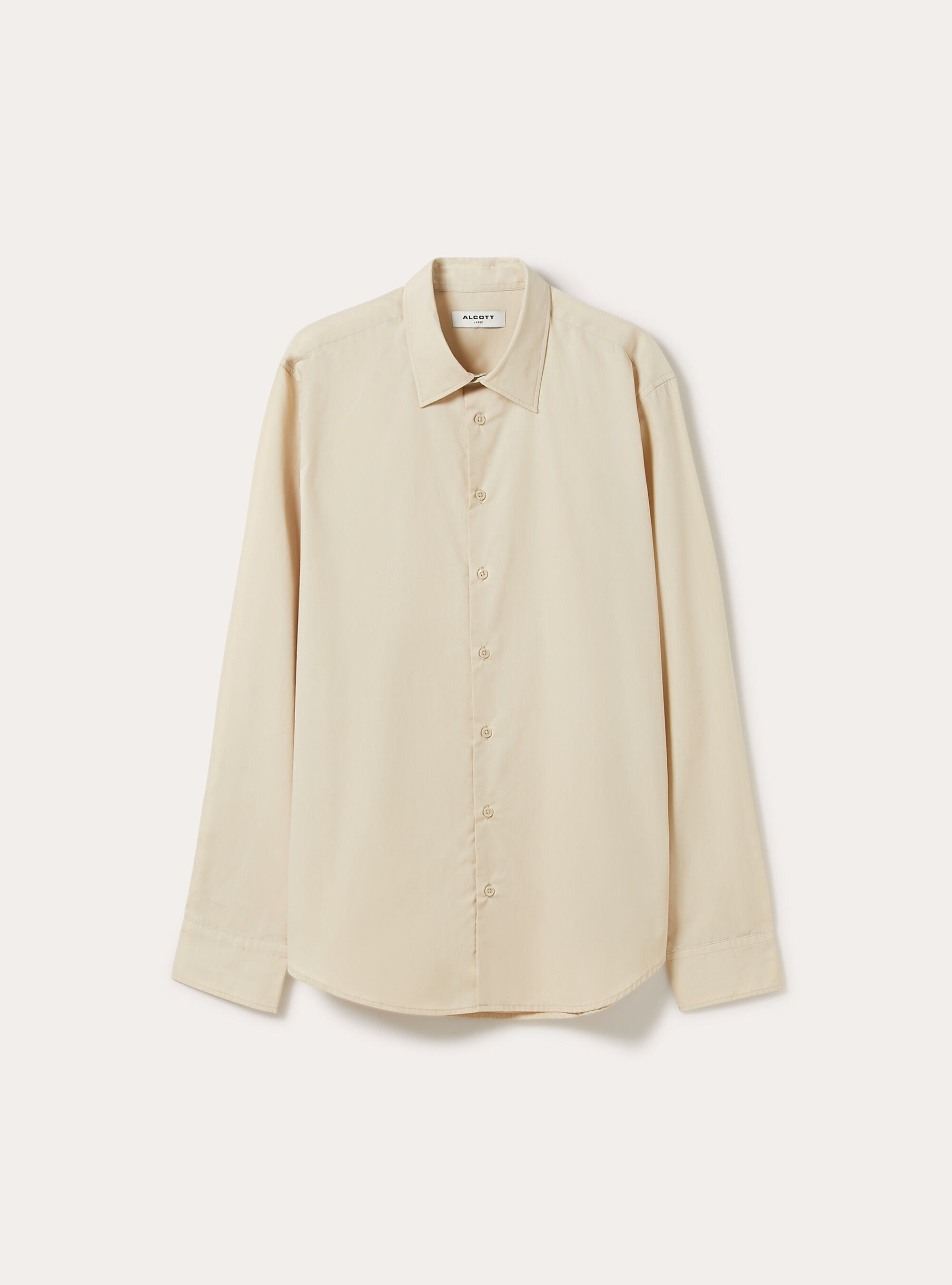 Einfarbiges Langarmhemd, BG2 BEIGE MEDIUM