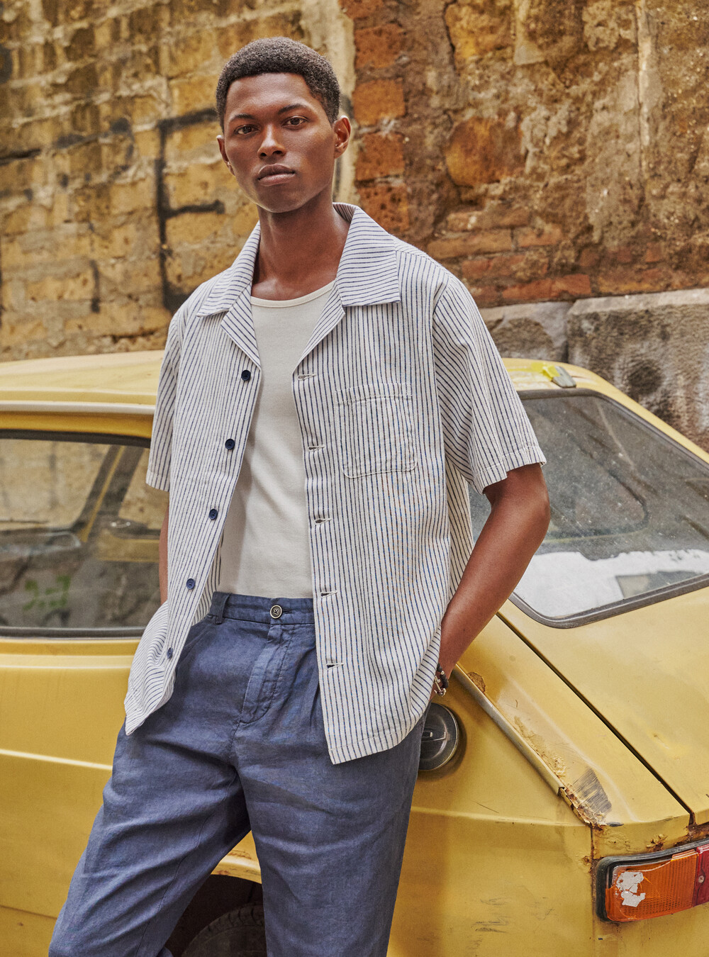 Linen Shirt T Shirt Uomo In Lino Camicia Righe Uomo Lino Linen And