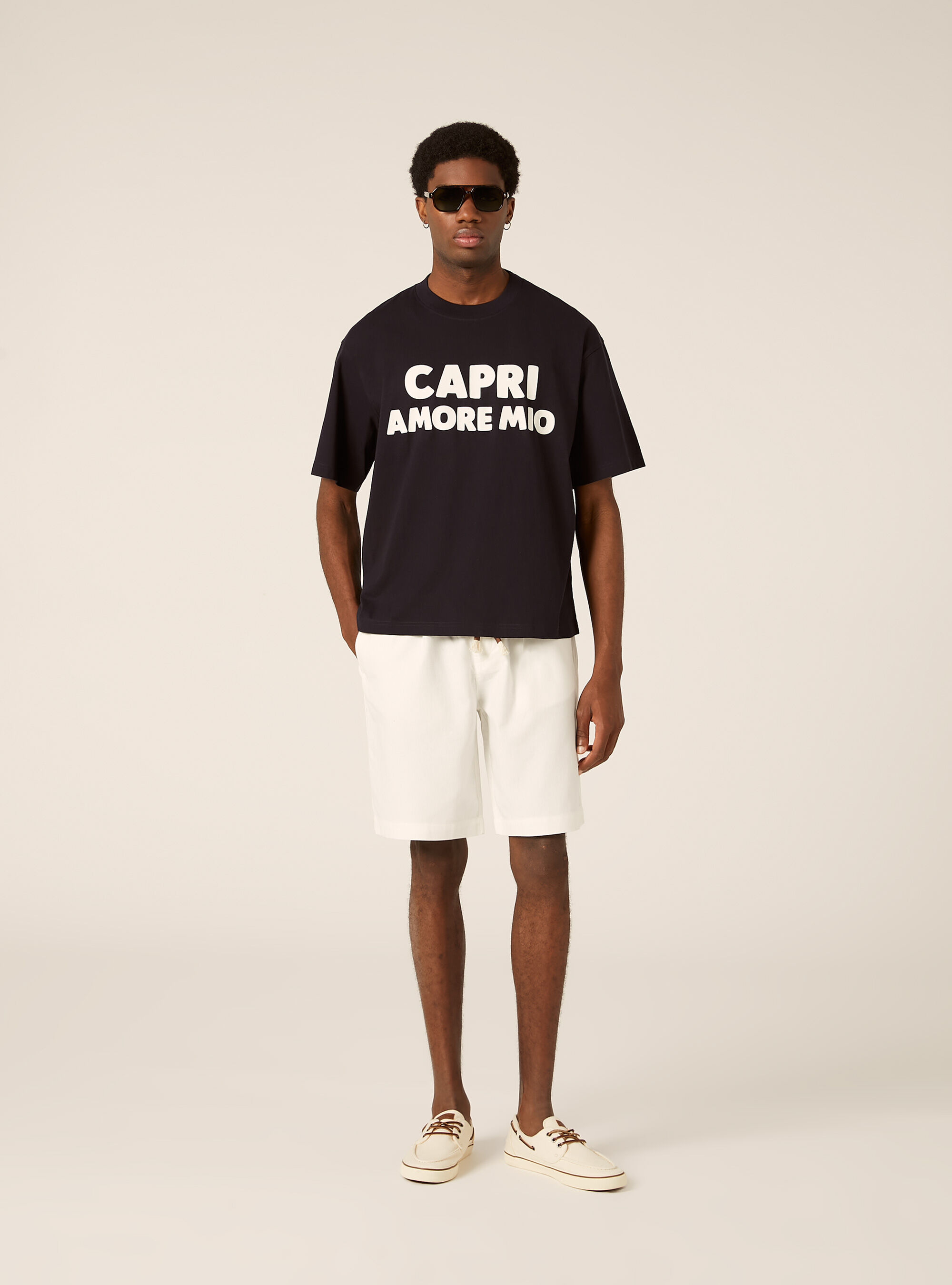 T-shirt boxy capri amore mio, NA1 NAVY DARK