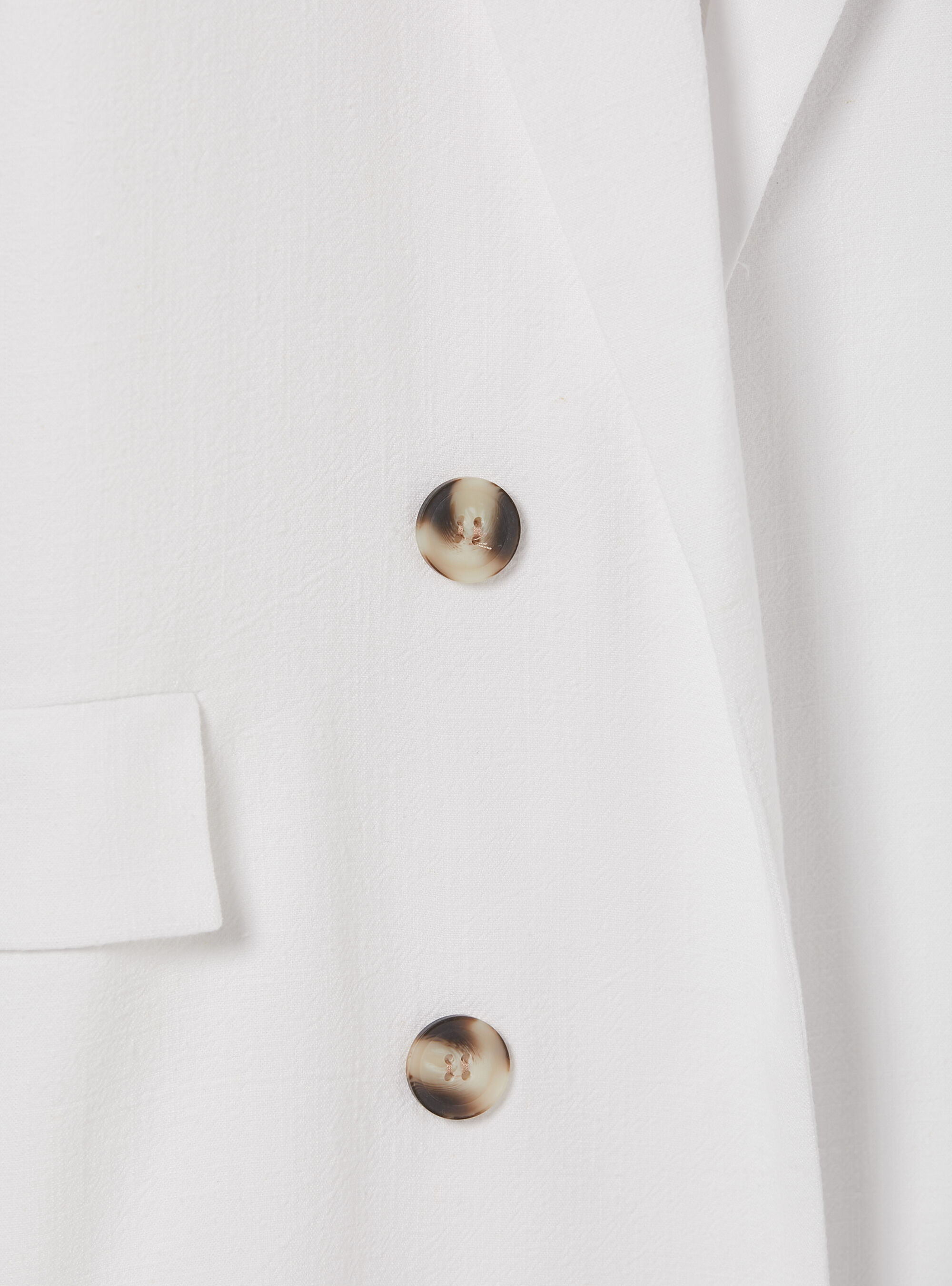 Blazer doppiopetto in misto lino, WH2 WHITE