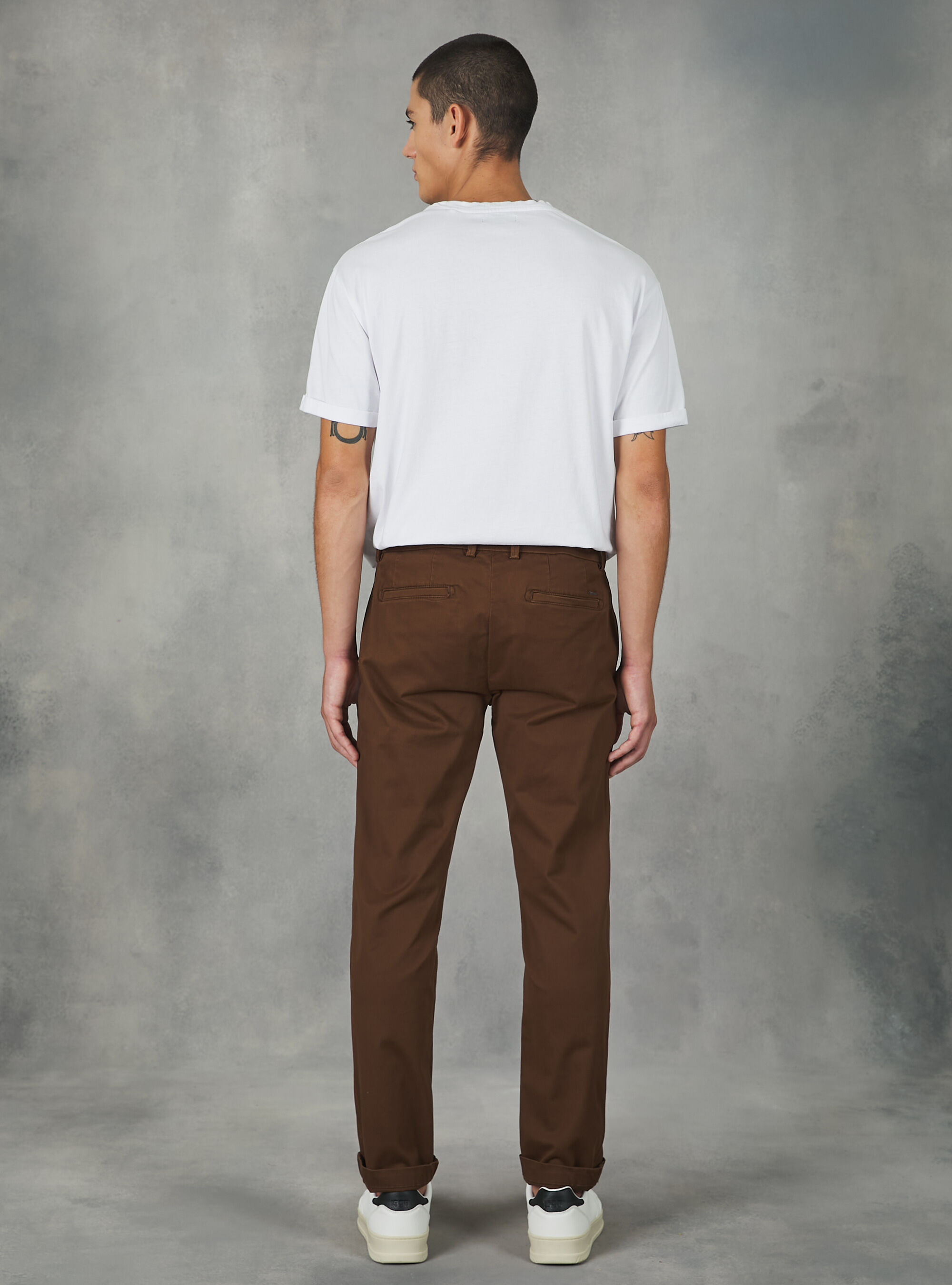 Chino en twill de coton extensible, RT2 RUSTY MEDIUM