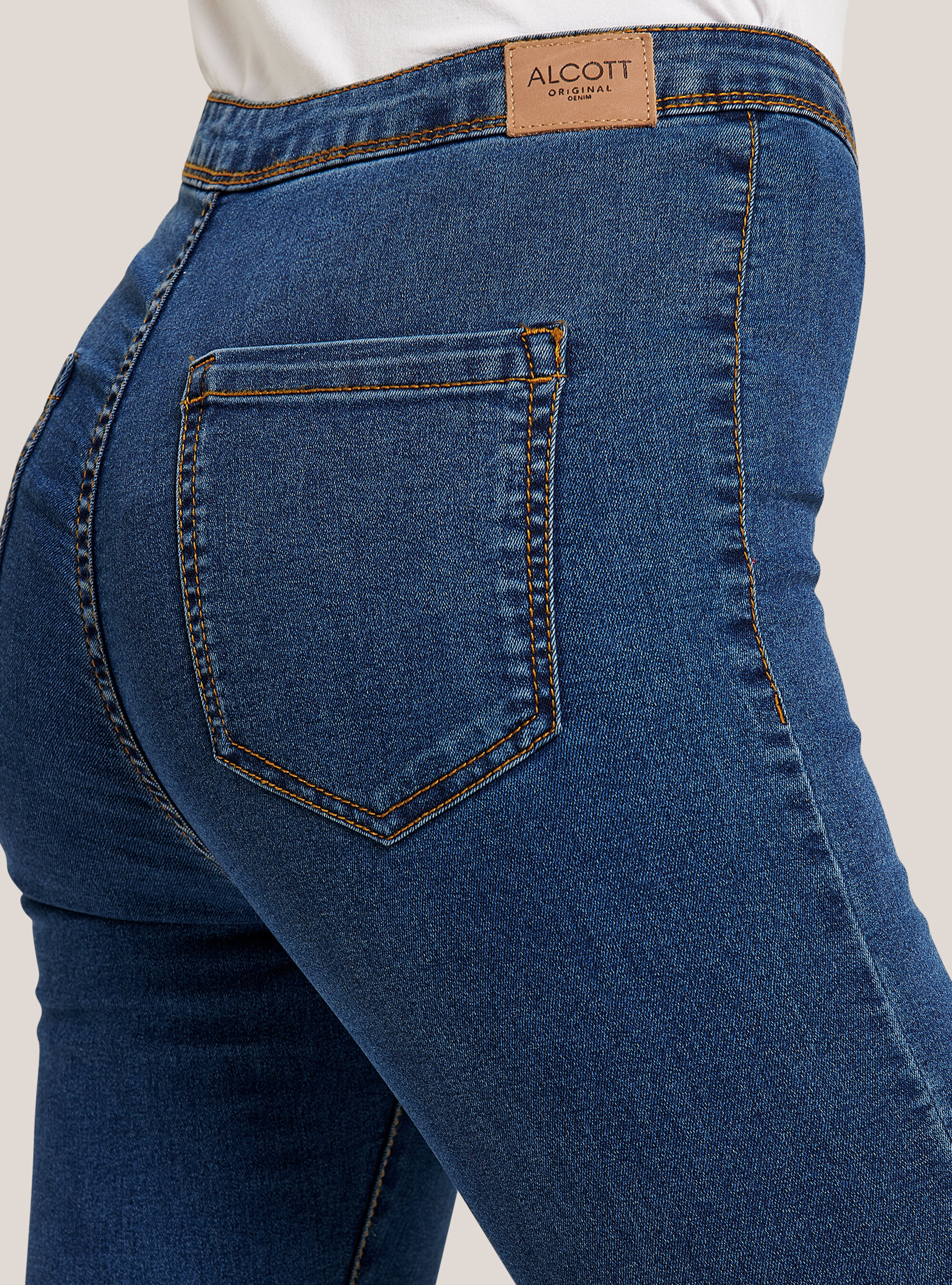 High-waisted stretch jeggins, AZURE