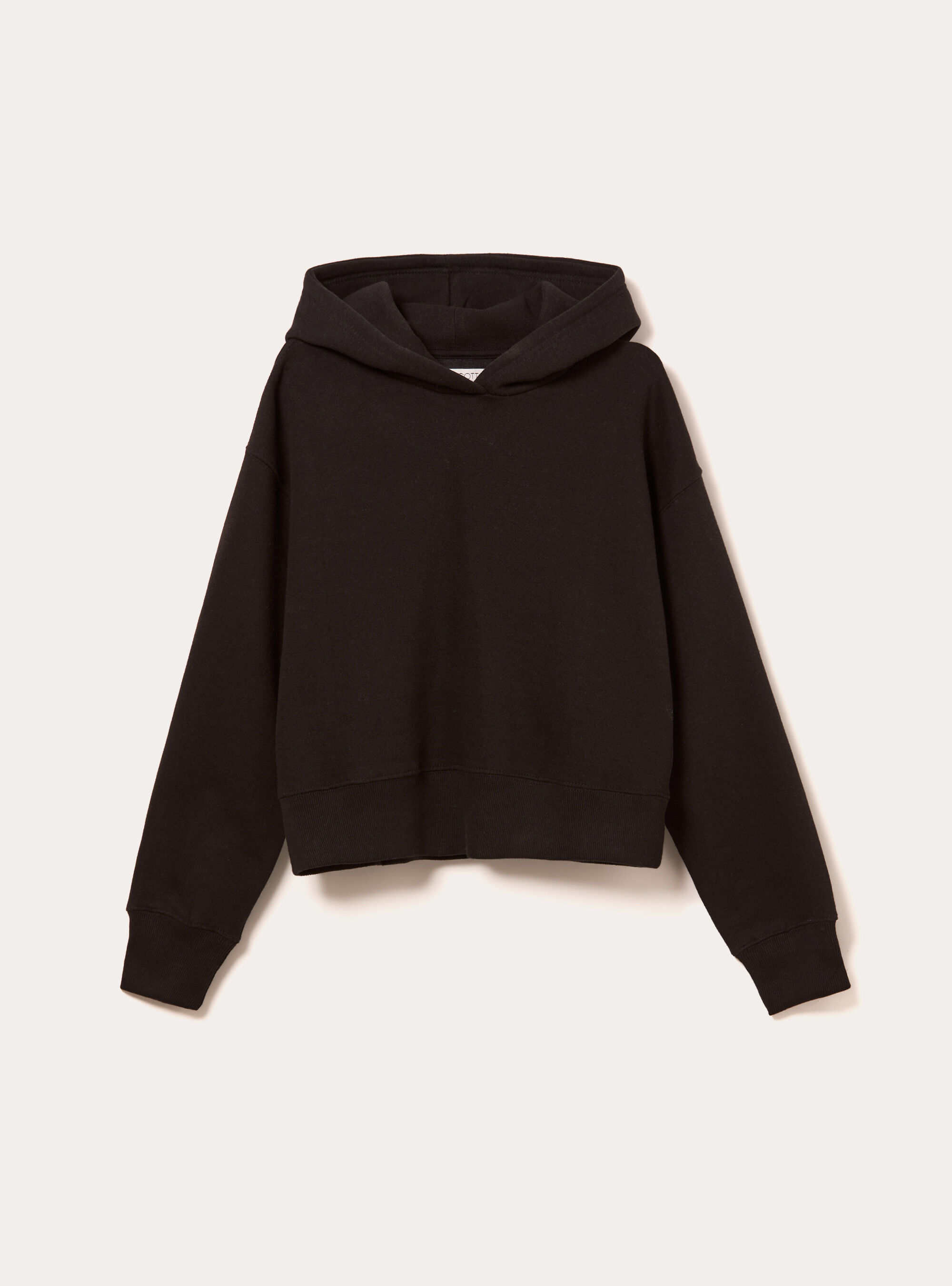 Felpa boxy fit con cappuccio, BK1 BLACK