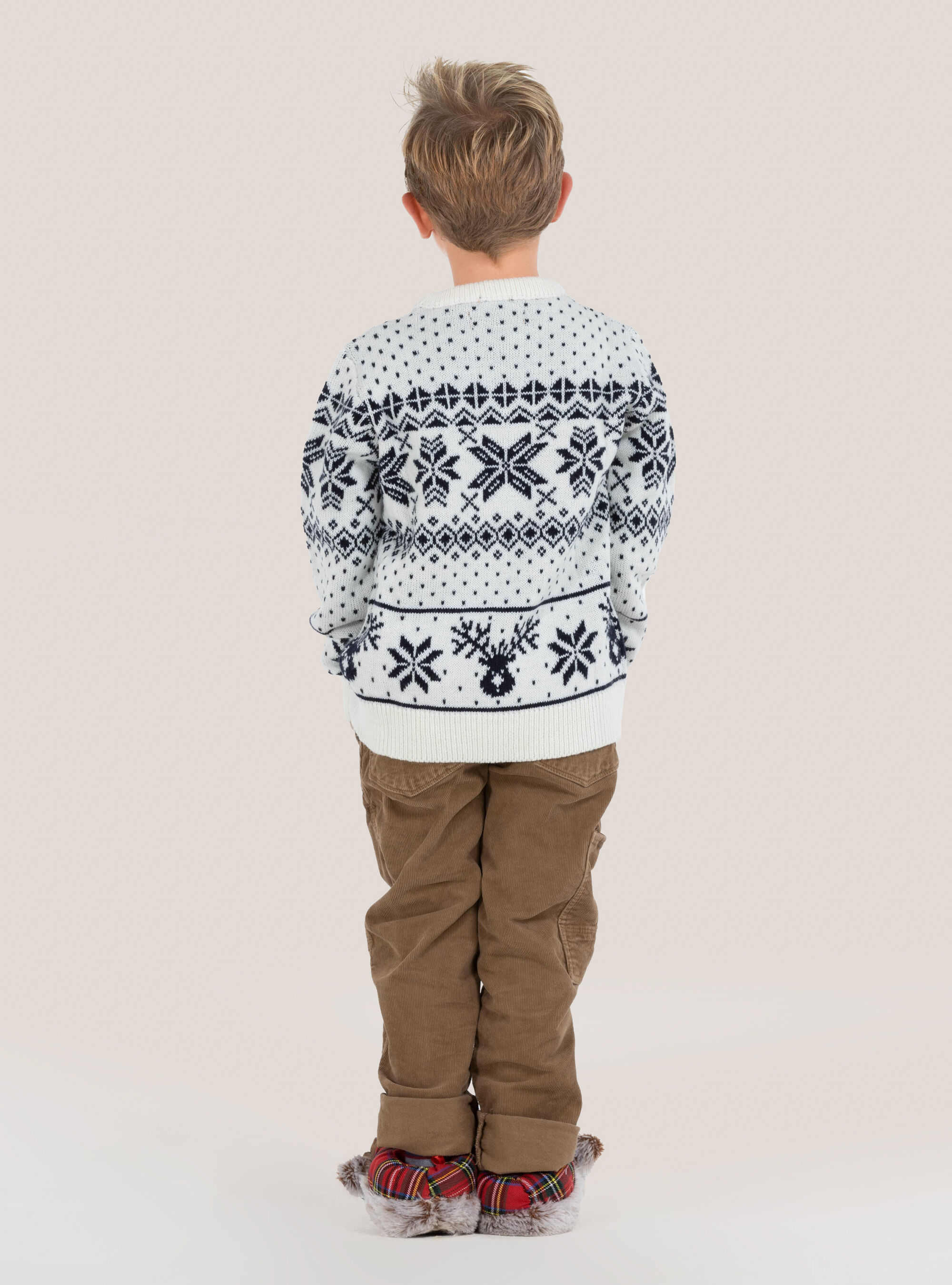Pull de Noel ''mini me'' avec flocons de neige, C085 WHITE
