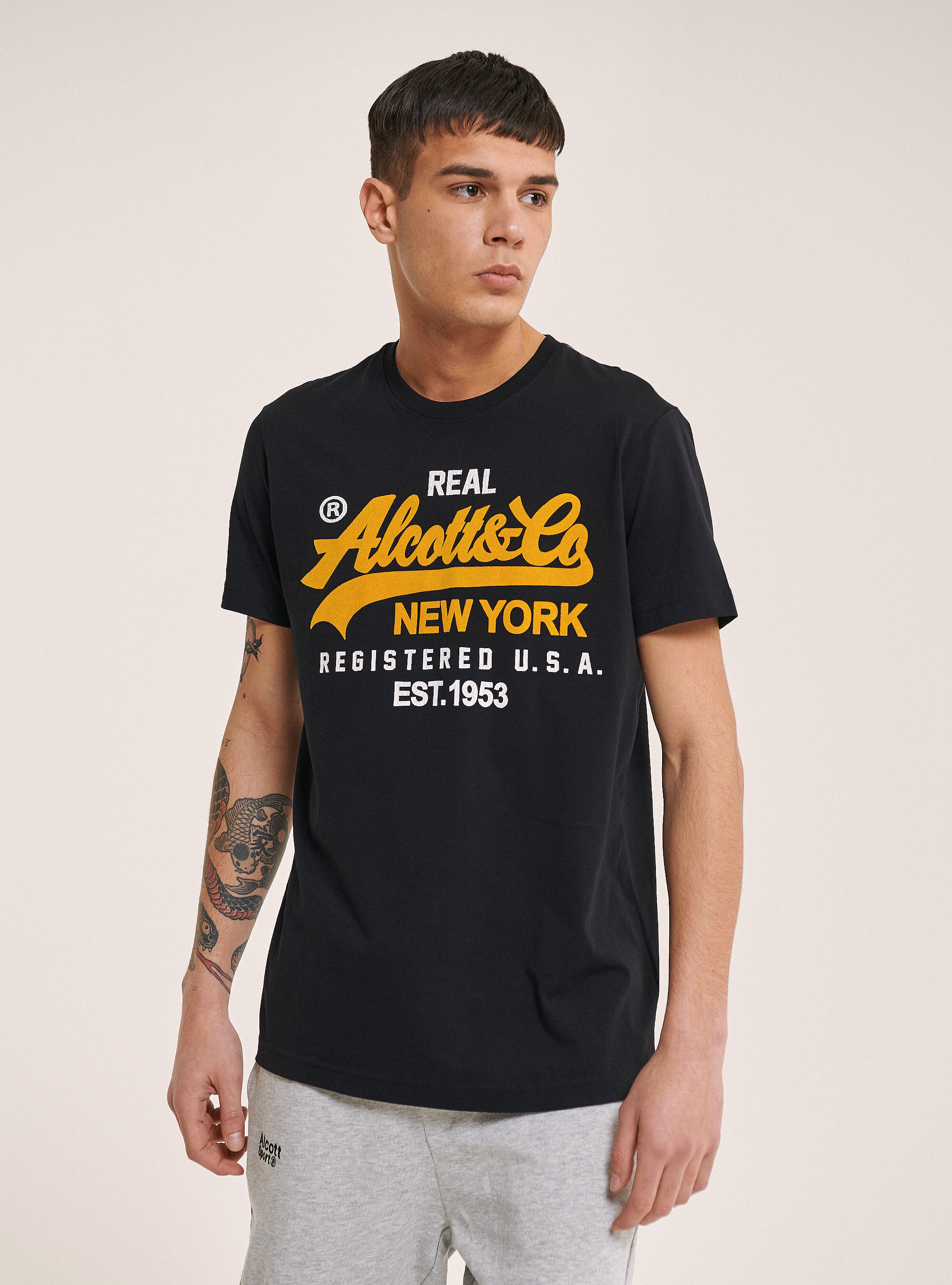 T shirt avec impression logo frontal