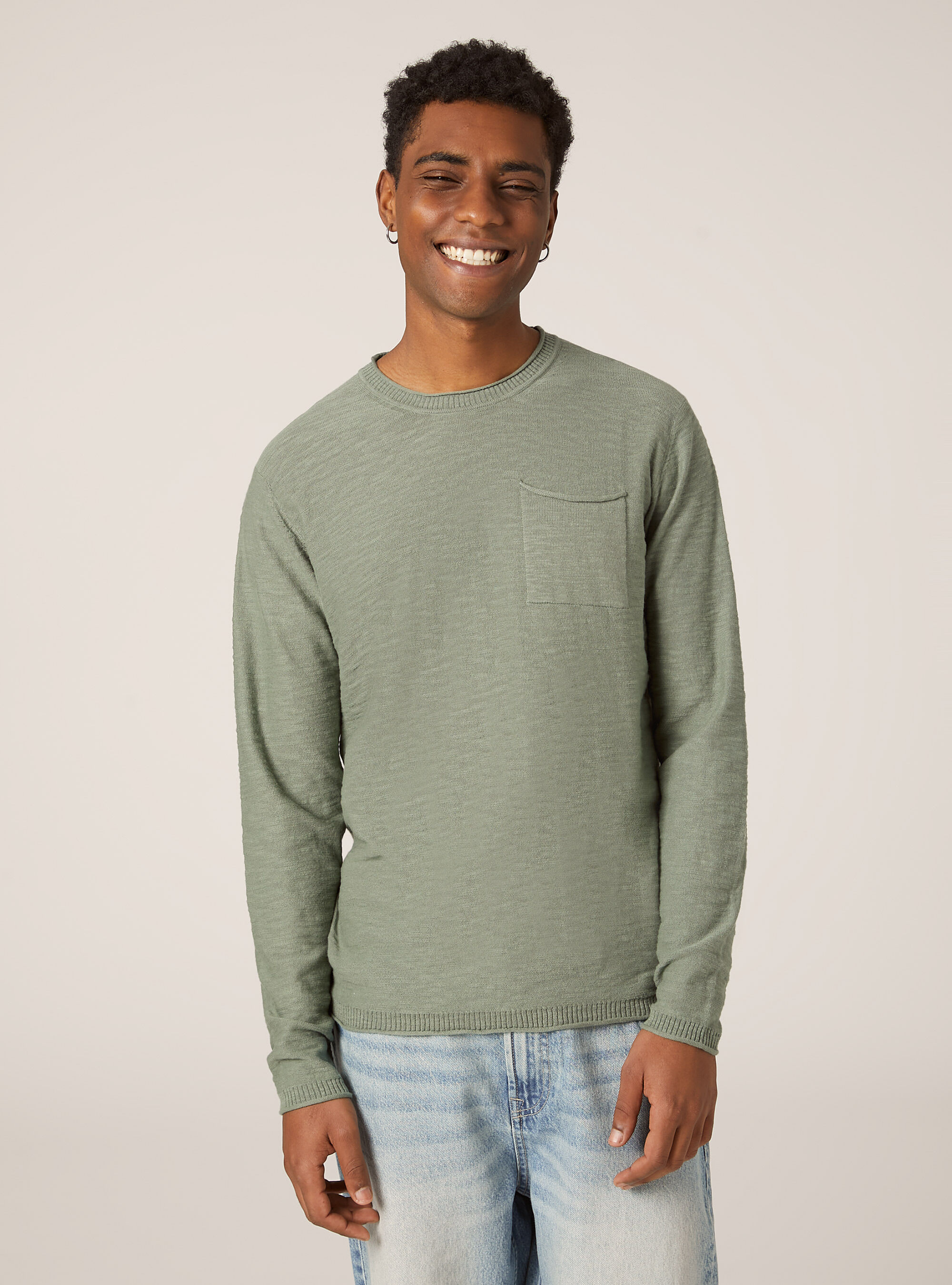 Pull en coton slub l&eacute;ger, KY3 KAKY LIGHT