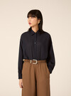 Linen-blend shirt, NA1 NAVY DARK