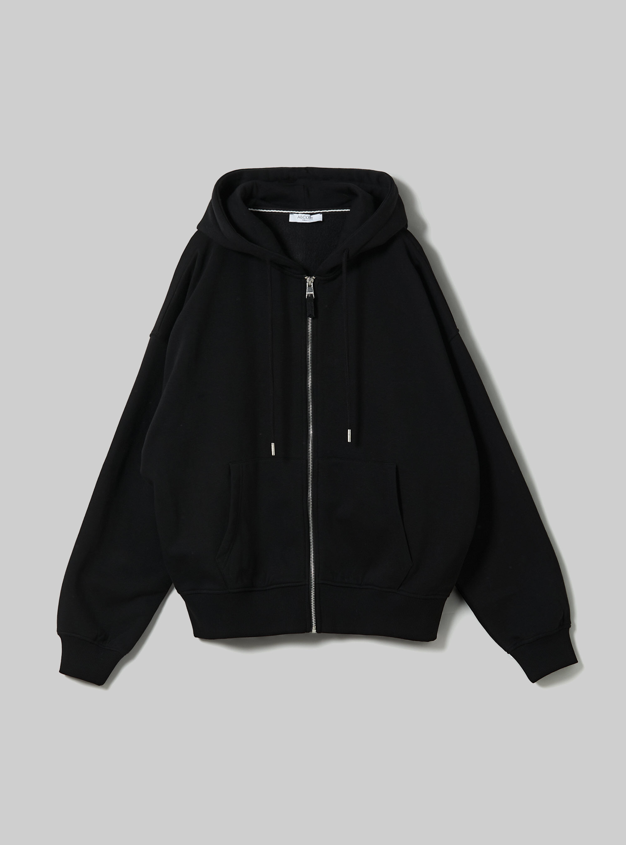 Black cotton zip up jacket outlet