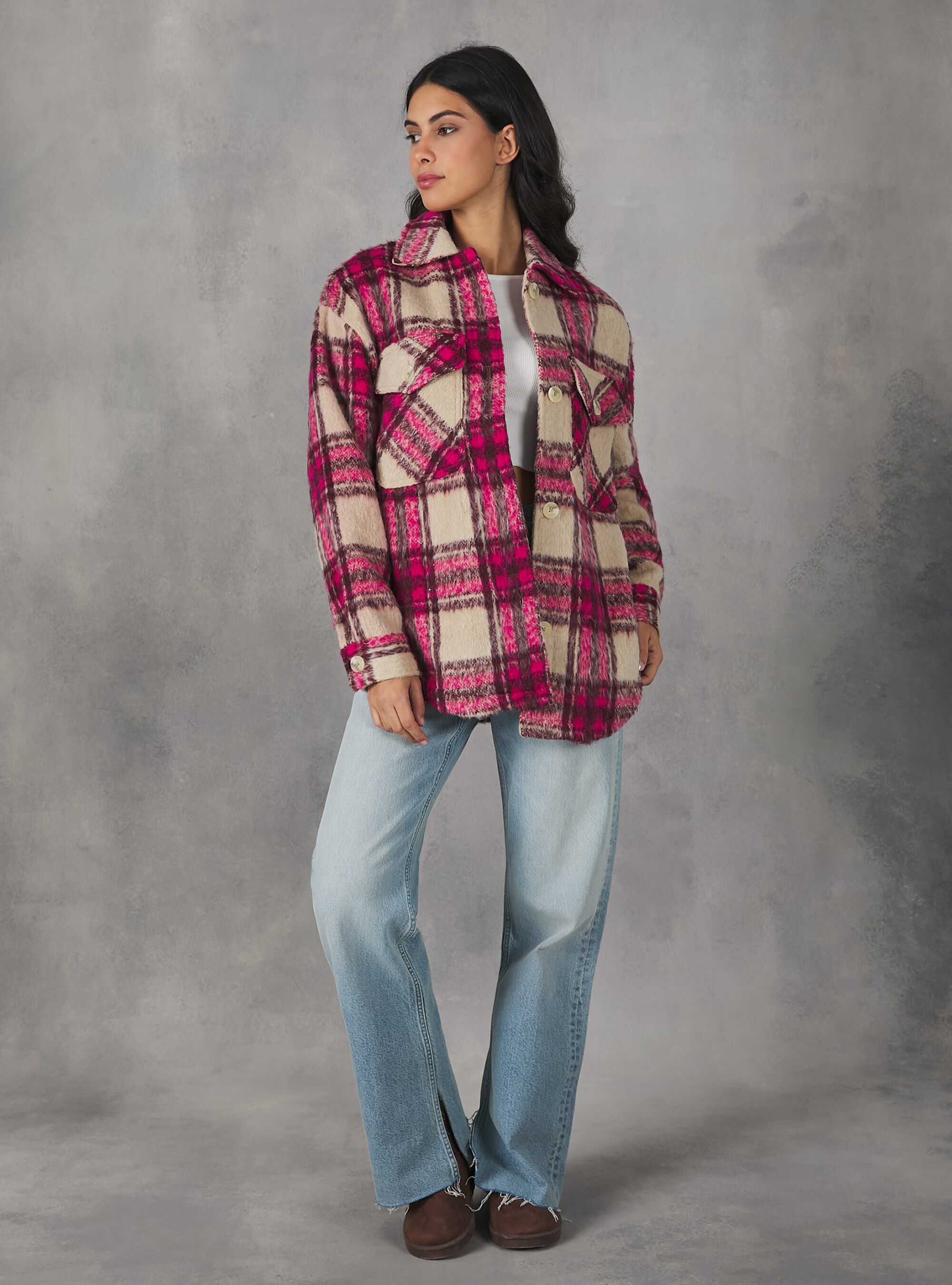 Camicia oversize quadri outlet