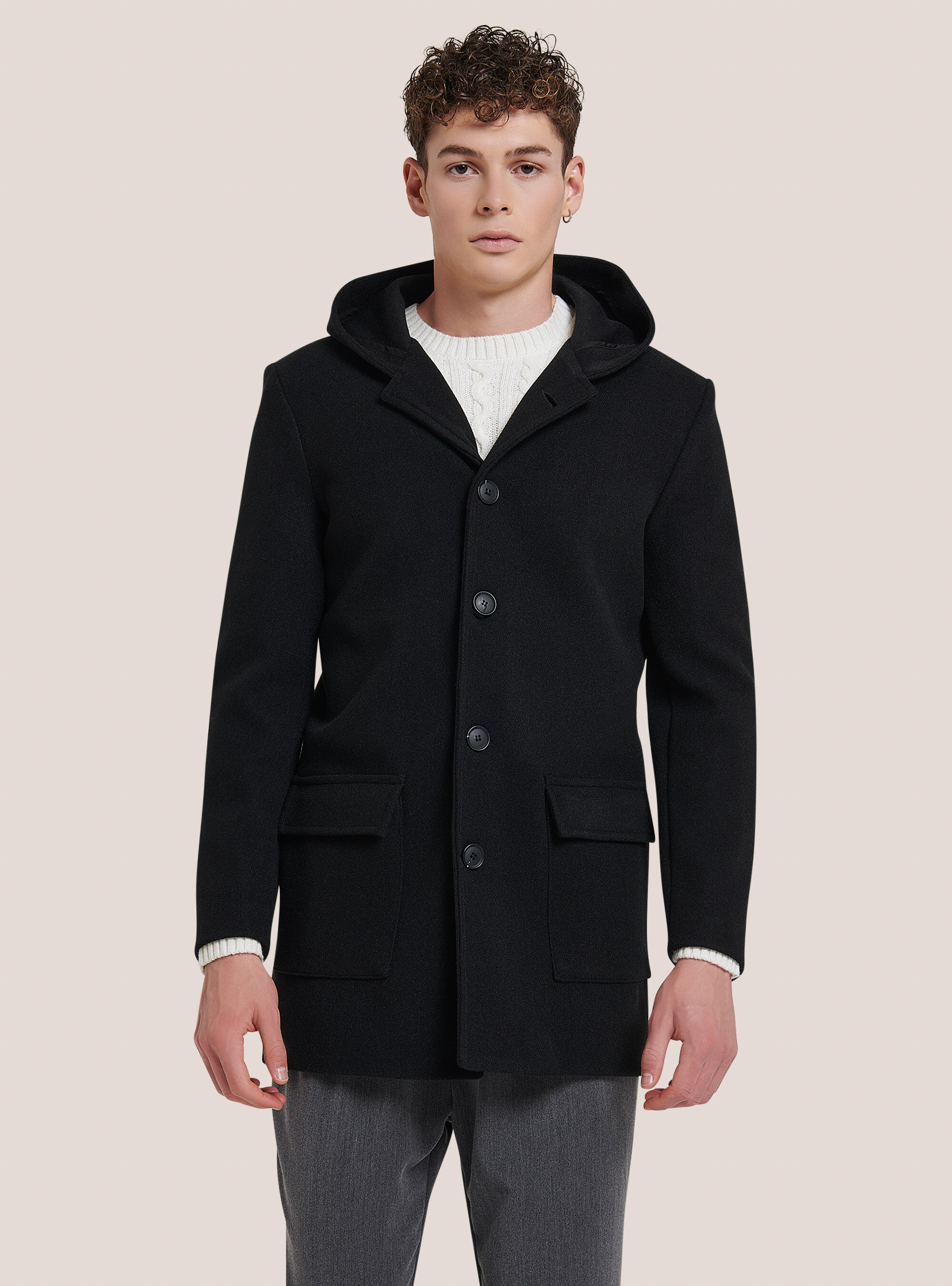 Cappotto corto con cappuccio
