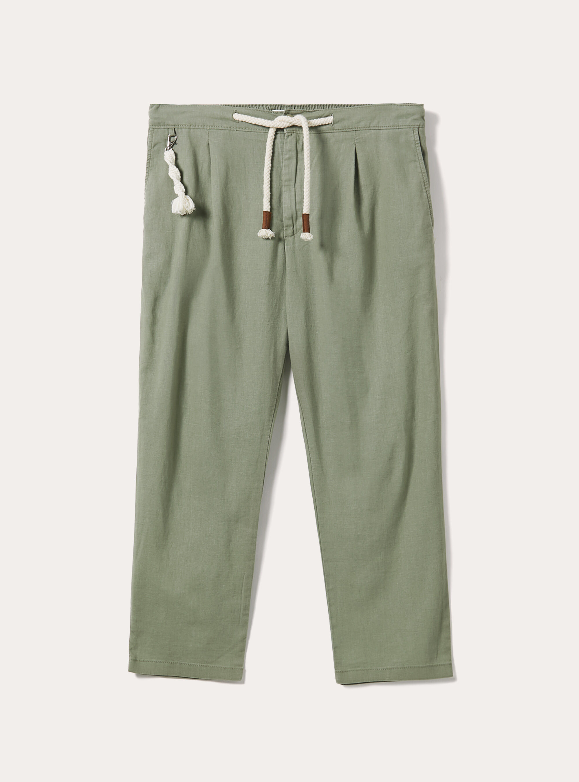 Linen blend jogger trousers, KY2 KAKY MEDIUM