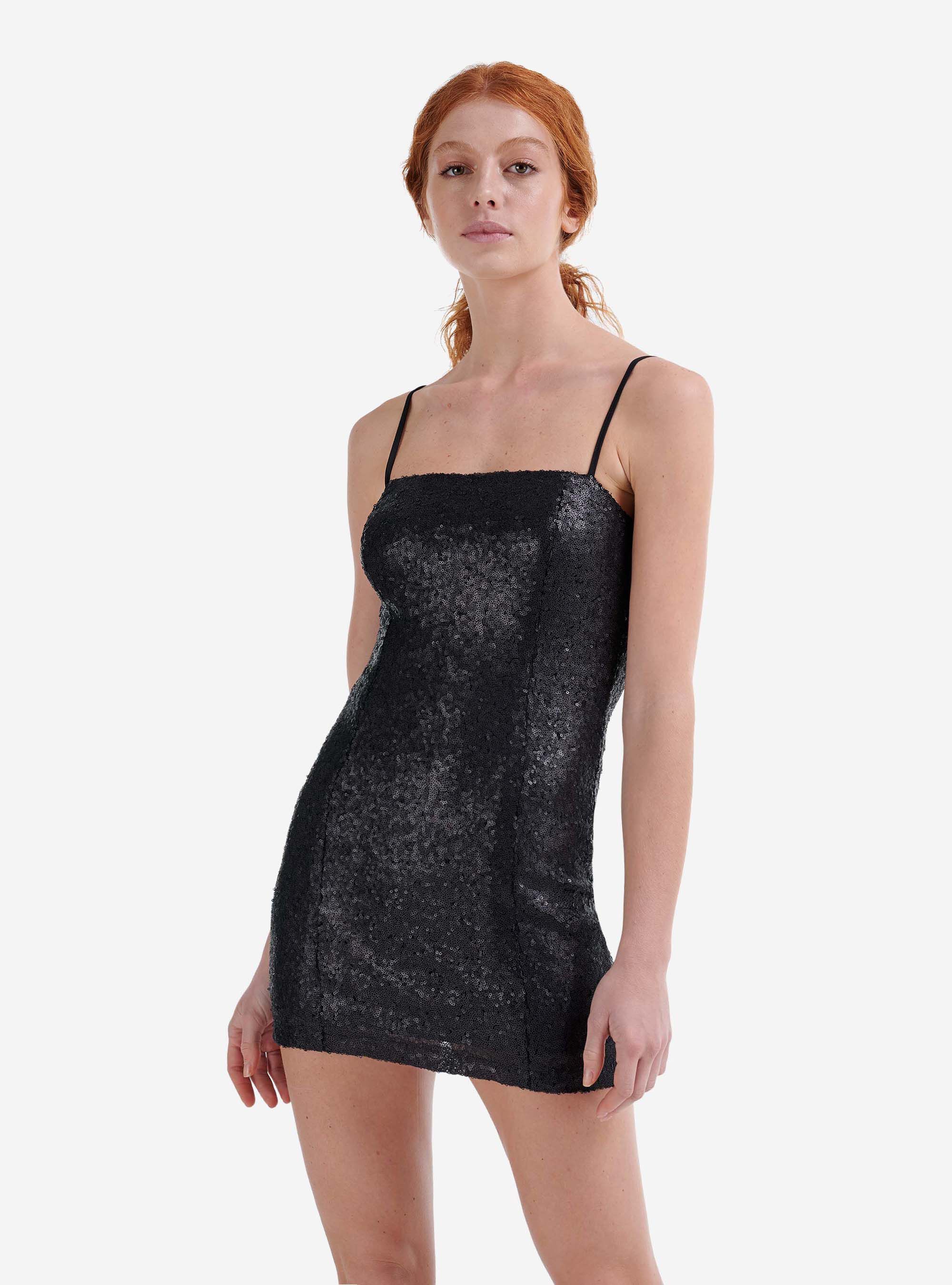 Vestito paiettato corto top