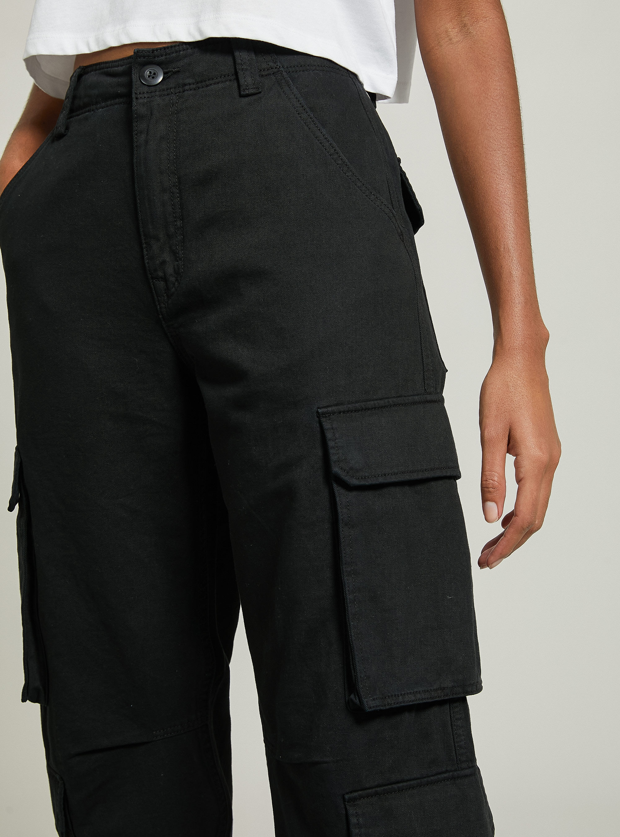 Multicargo twill trousers, BK1 BLACK