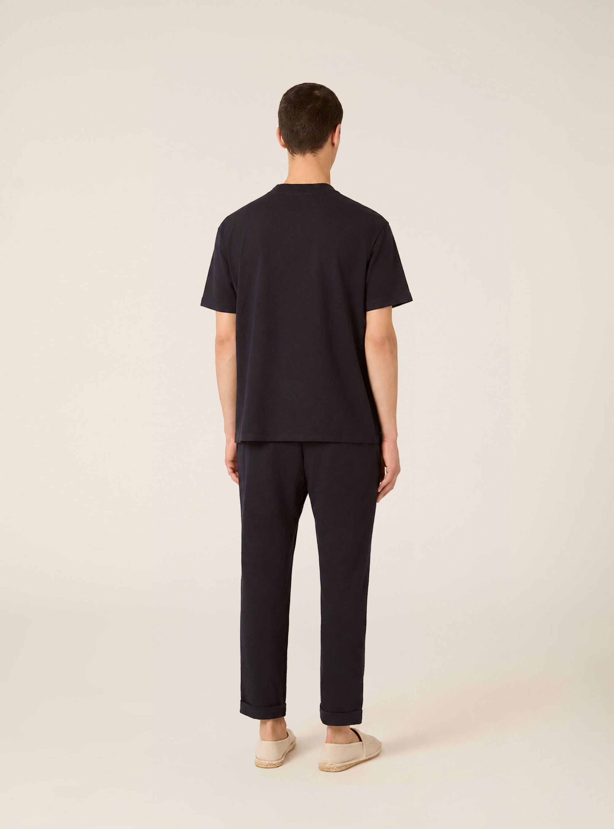 Oversized Textured T-Shirt with Side Slits, NA1 NAVY DARK