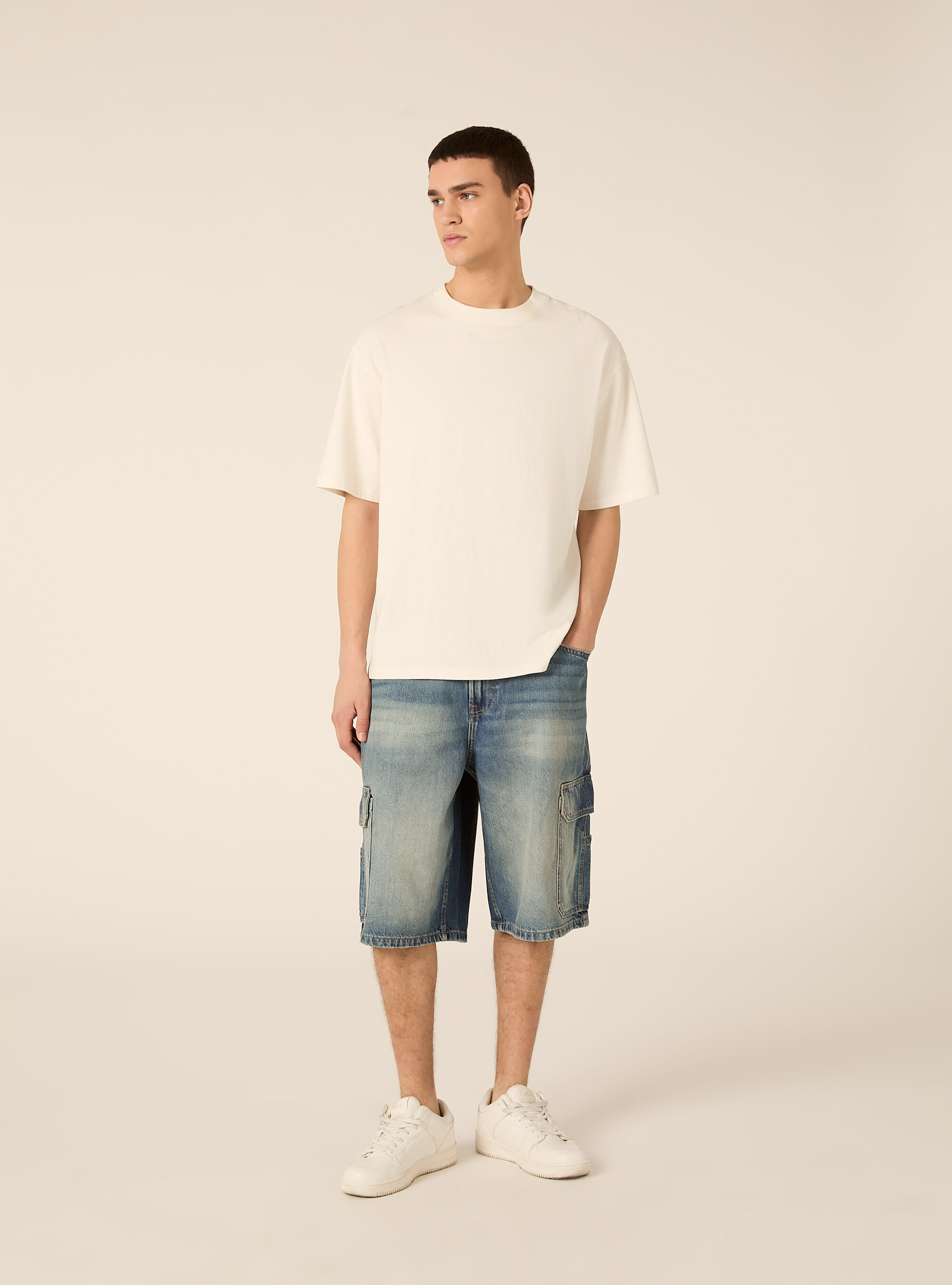 Bermuda baggy cargo indenim